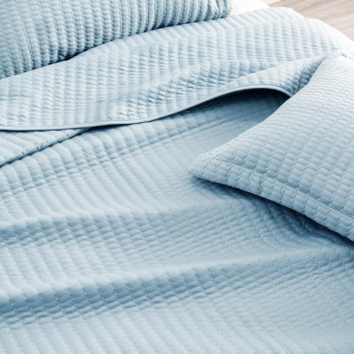 FreshFolds Modern & Contemporary Stripe Stitched Quilt Set with Shams