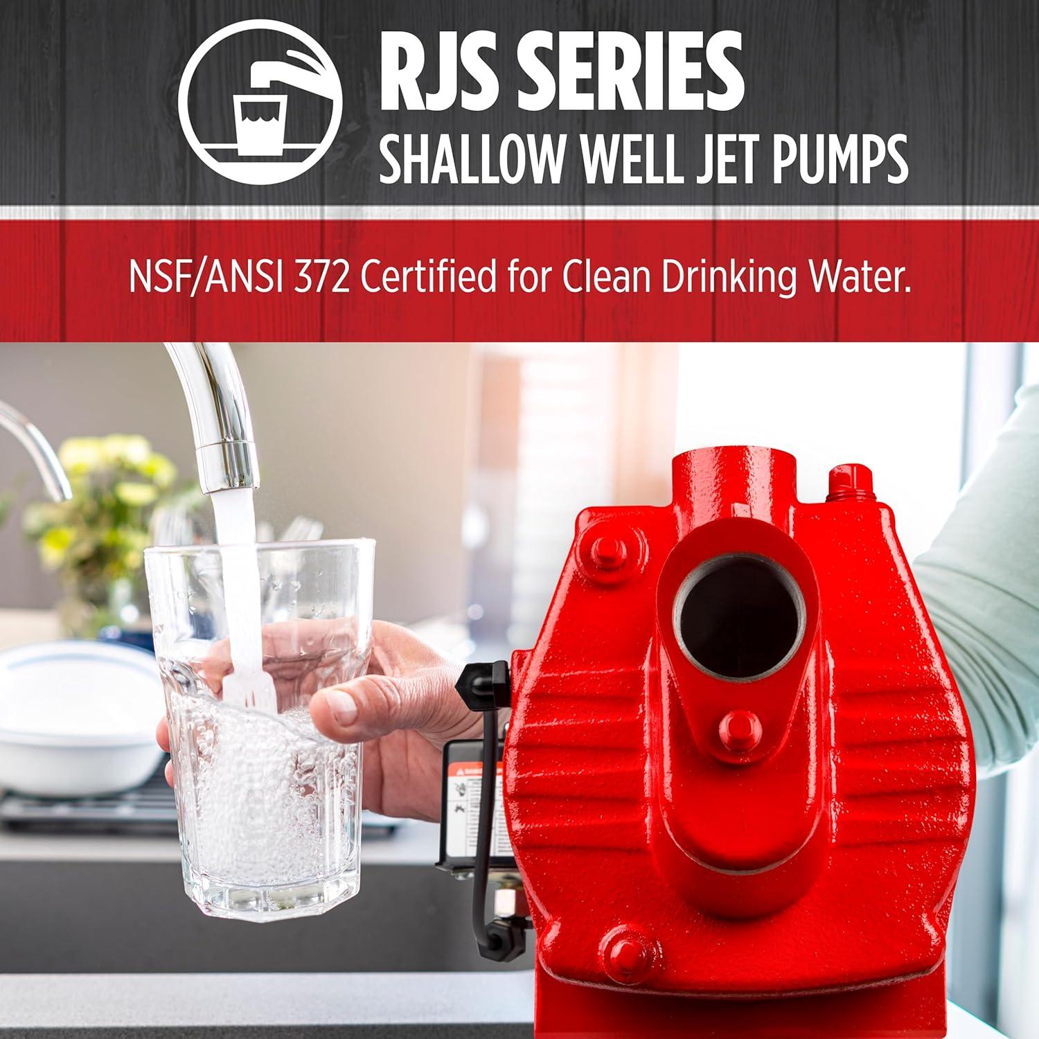 Red Lion RJS-50-PREM .5HP Cast Iron Thermoplastic Shallow Well Jet Pump