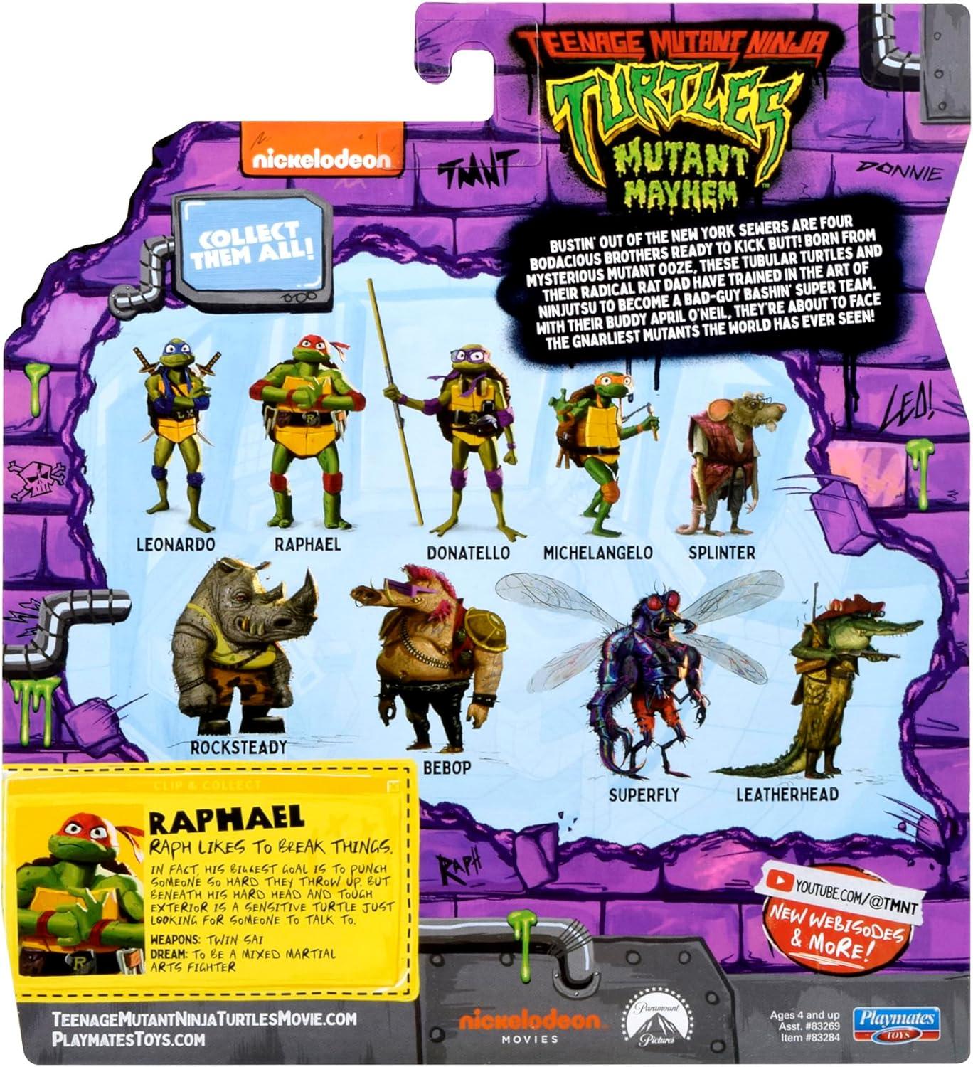 Teenage Mutant Ninja Turtles: Mutant Mayhem 4.65” Raphael Basic Action Figure by Playmates Toys