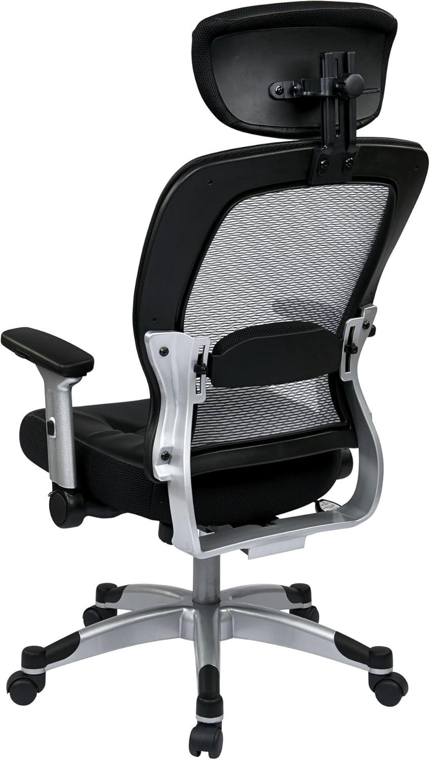 Black Mesh and Leather High Back Executive Swivel Chair