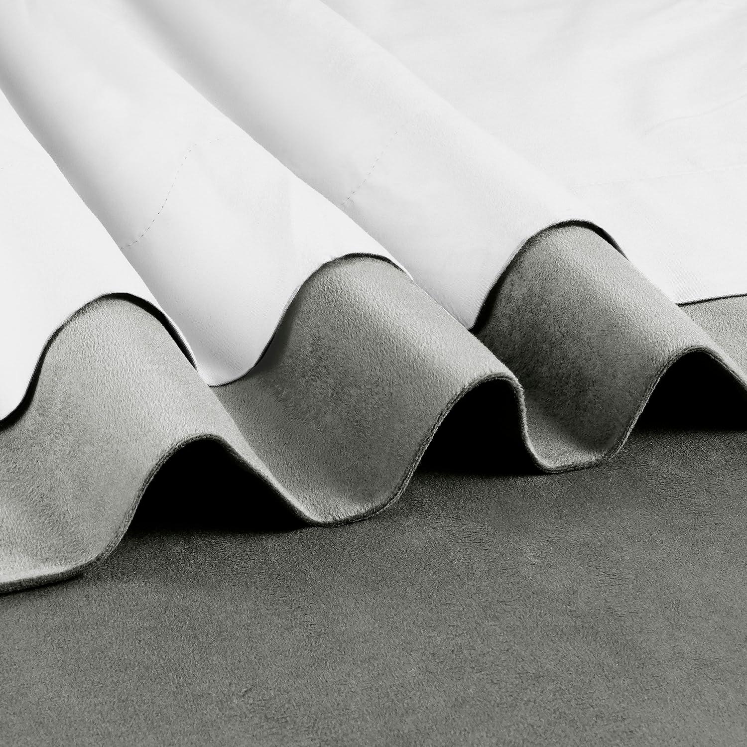Half Price Drapes Signature Silver Grey Velvet Blackout Curtains for Bedrooms(1 Panel), 50WX 96L