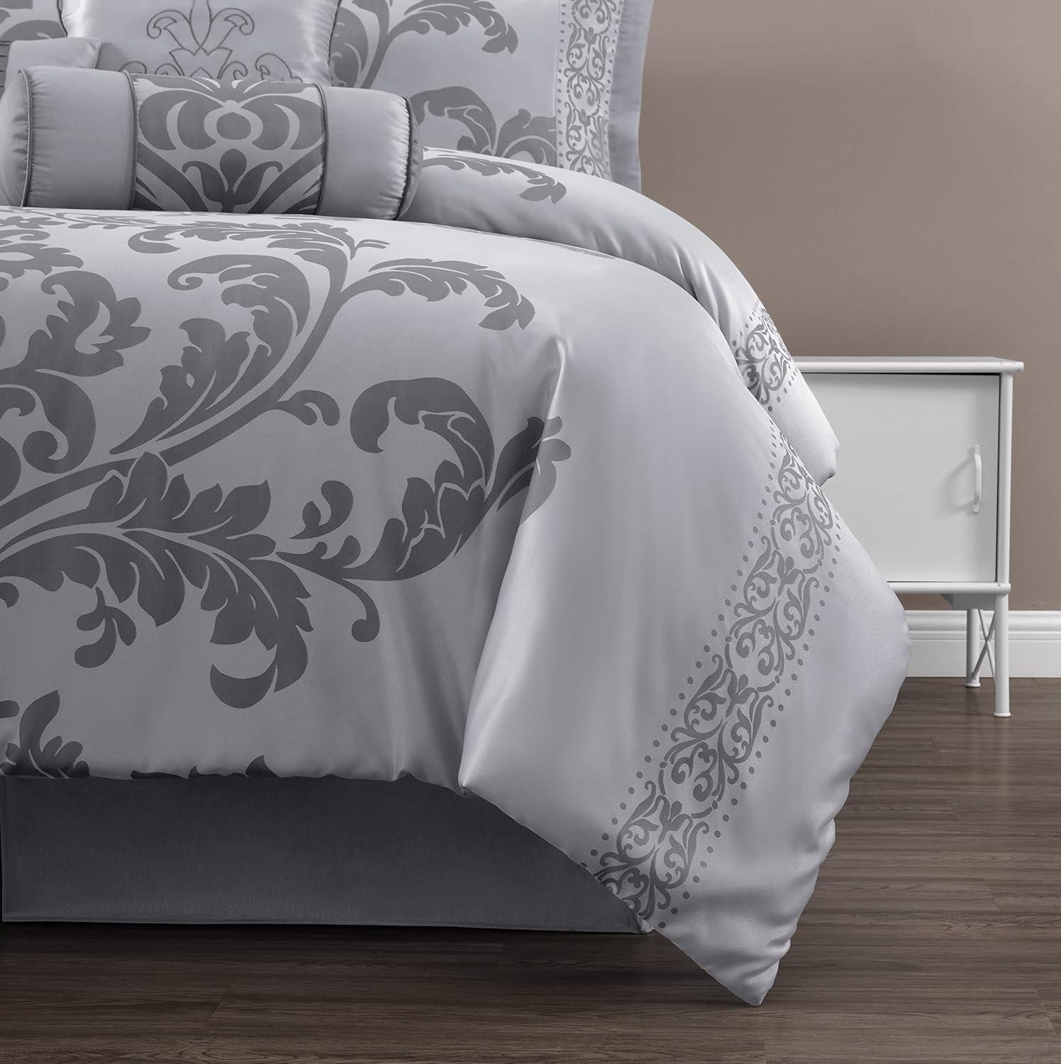 Royale Jacquard Floral 7 Piece Comforter Set