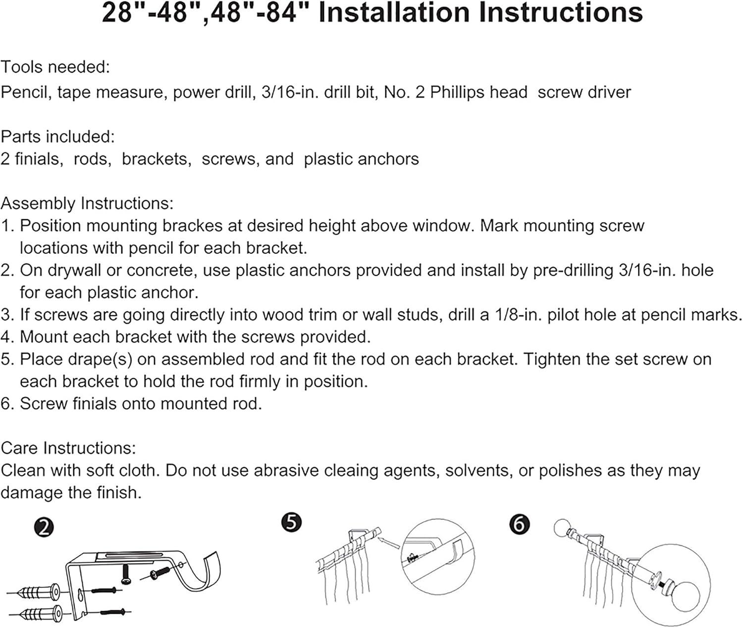 Urbanest 3/4" Bird Adjustable Curtain Rod, 28" to 48", Blue With White Rod