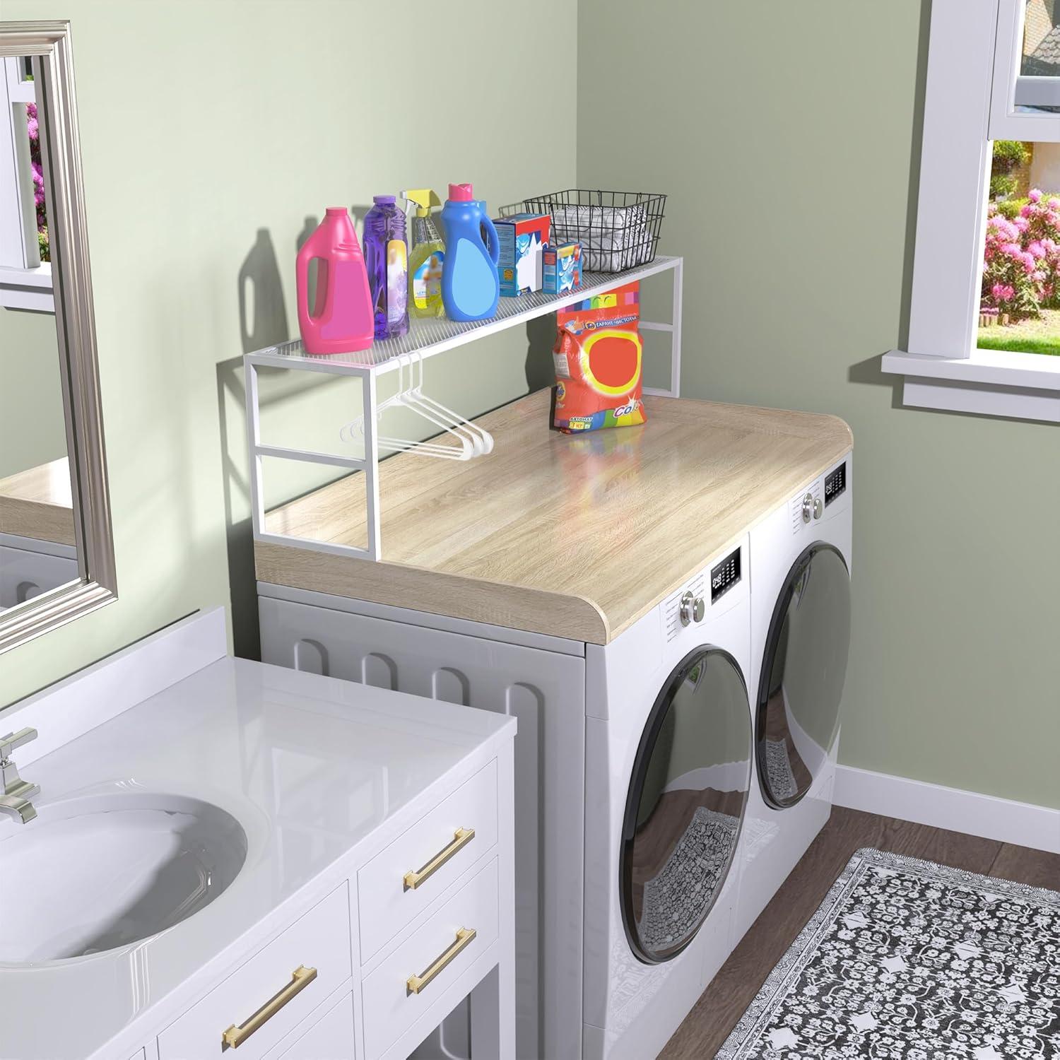 GDLF GDLF Washer Dryer Countertop Laundry Countertop with Washer Dryer Shelf,Natural Wood Color