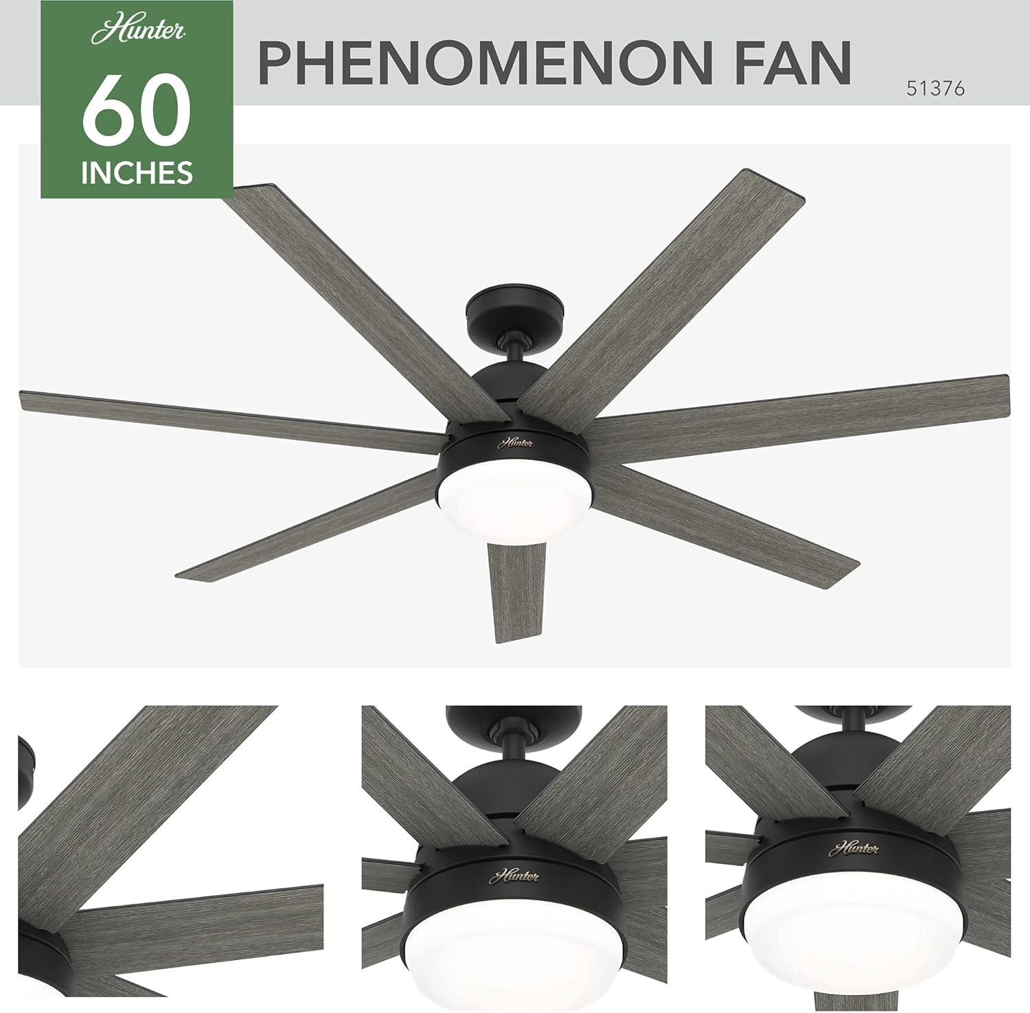 60" Phenomenon 7 - Blade Smart Standard Ceiling Fan with Wall Control and Light Kit Included