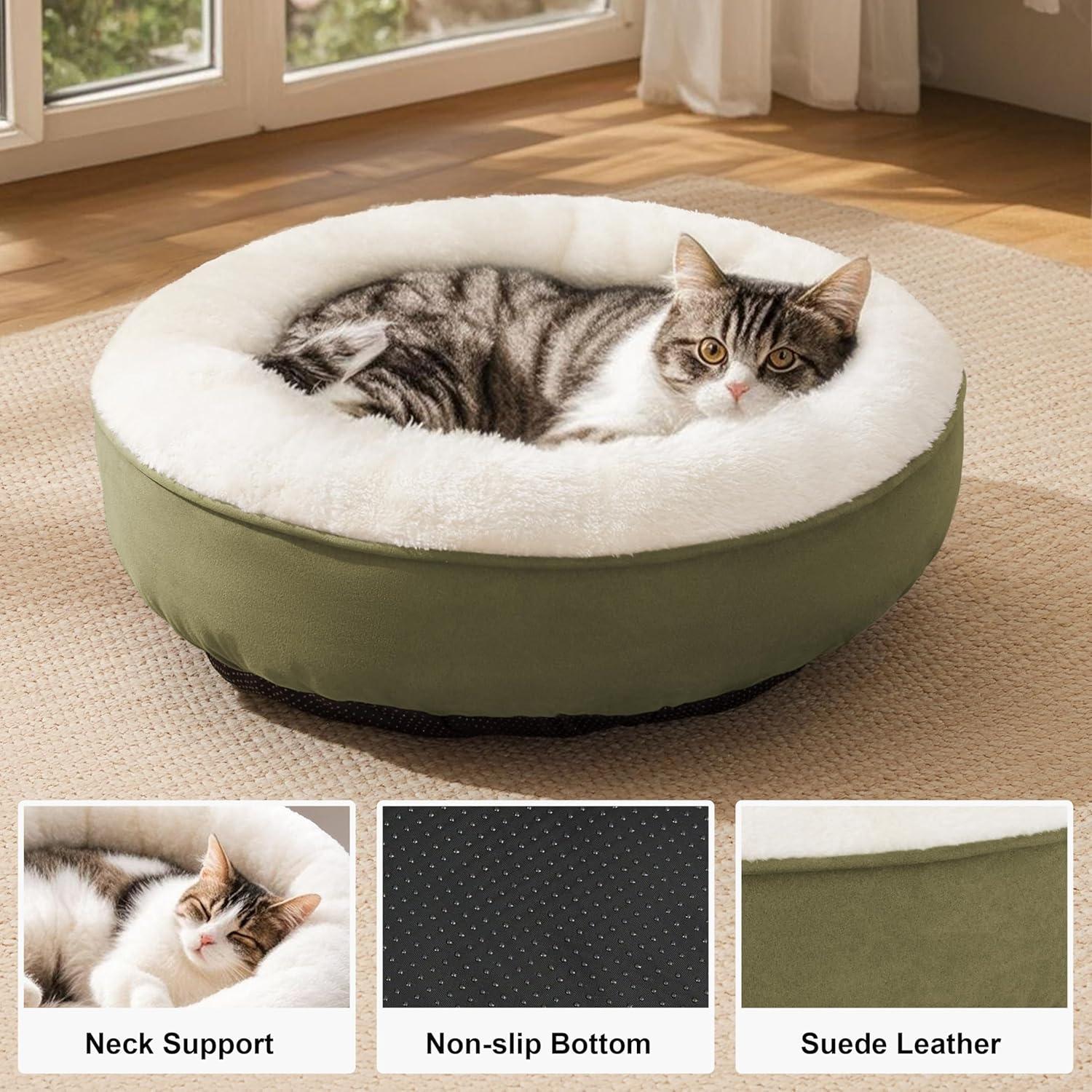 Archie & Oscar™ Round Donut Cat And Dog Cushion Bed, 20In Pet Bed For Cats Or Small Dogs, Anti-Slip & Water-Resistant Bottom, Super Soft Durable Fabric Pet Beds, Washable Luxury Cat & Dog Bed