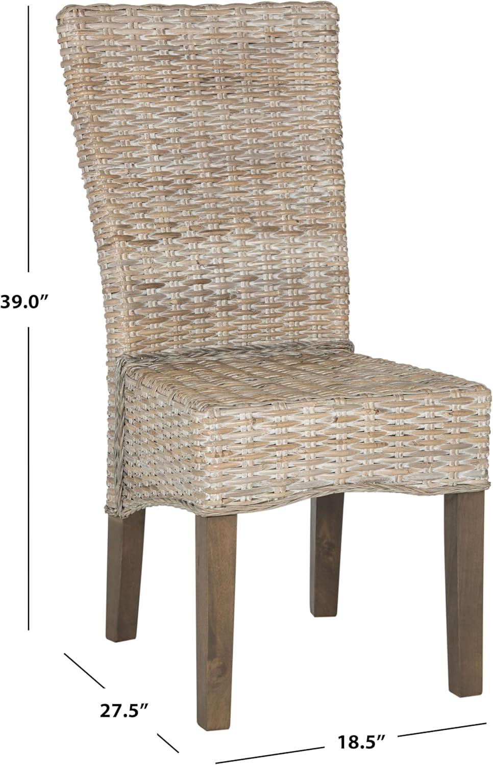 Ozias 19"H Wicker Dining Chair (Set of 2)  - Safavieh