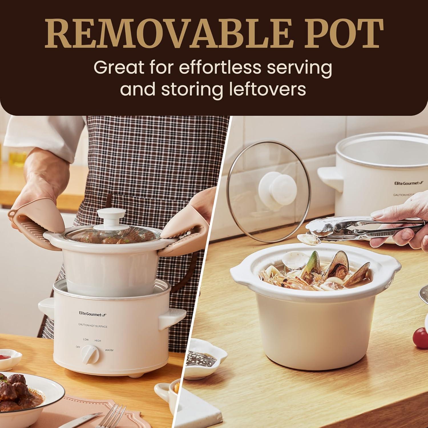 Elite Cuisine 1.5Qt. Mini Slow Cooker in Stainless Steel MST-250XW