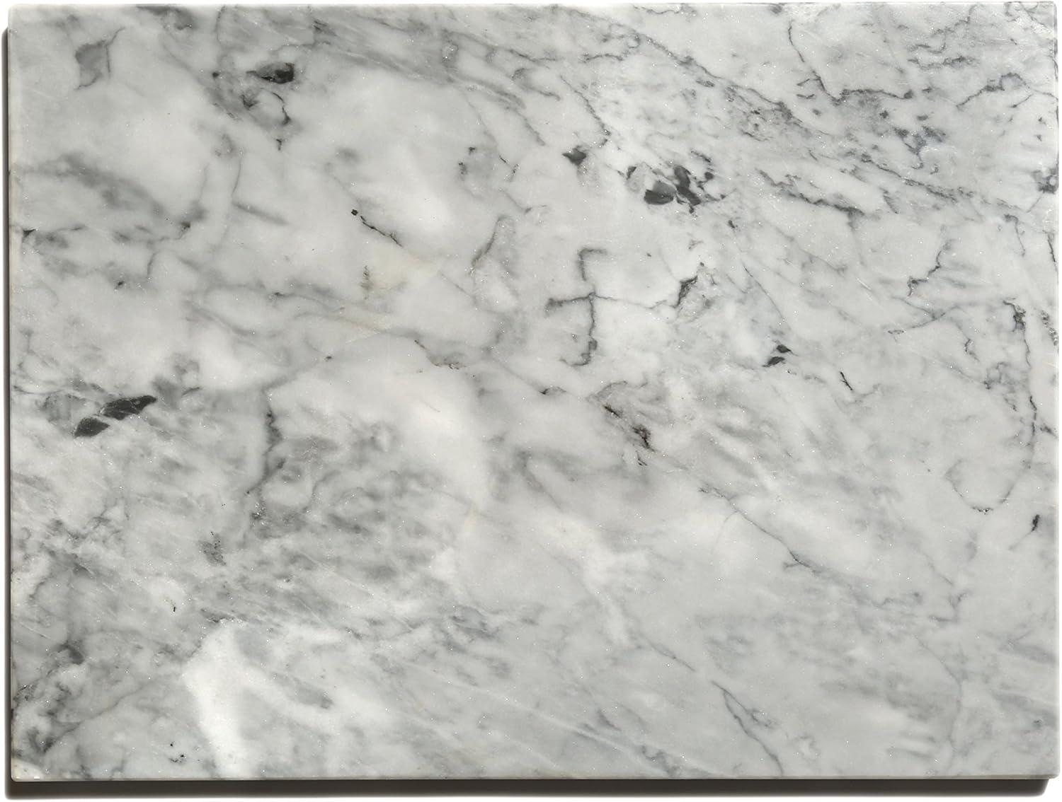 Premium Rectangular Non-Stick Marble Pastry Board with Rubber Feet