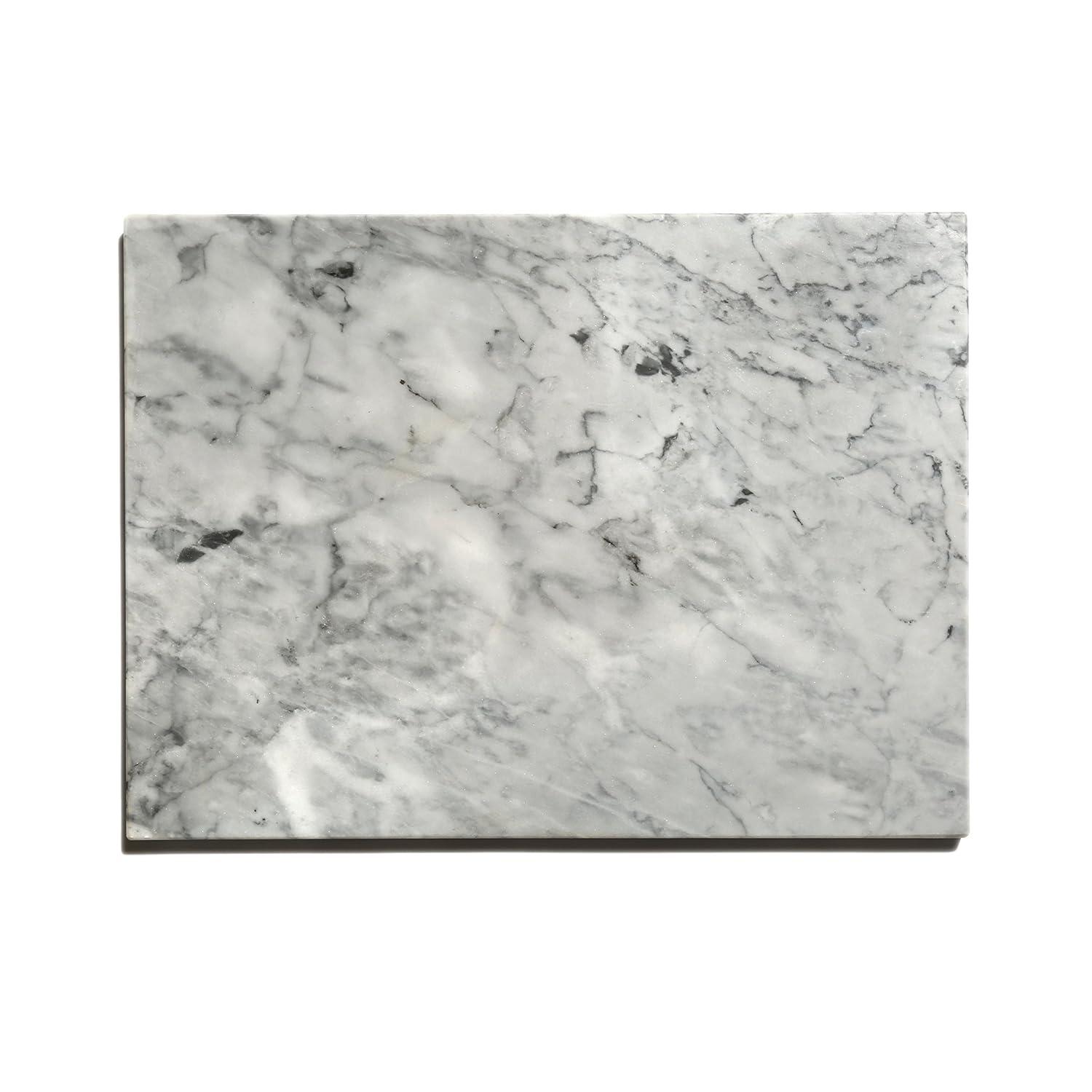 Premium Non-Stick Marble Pastry Cutting Board Slab 15 3/4" X 11 3/4” with No-Slip Rubber Feet.