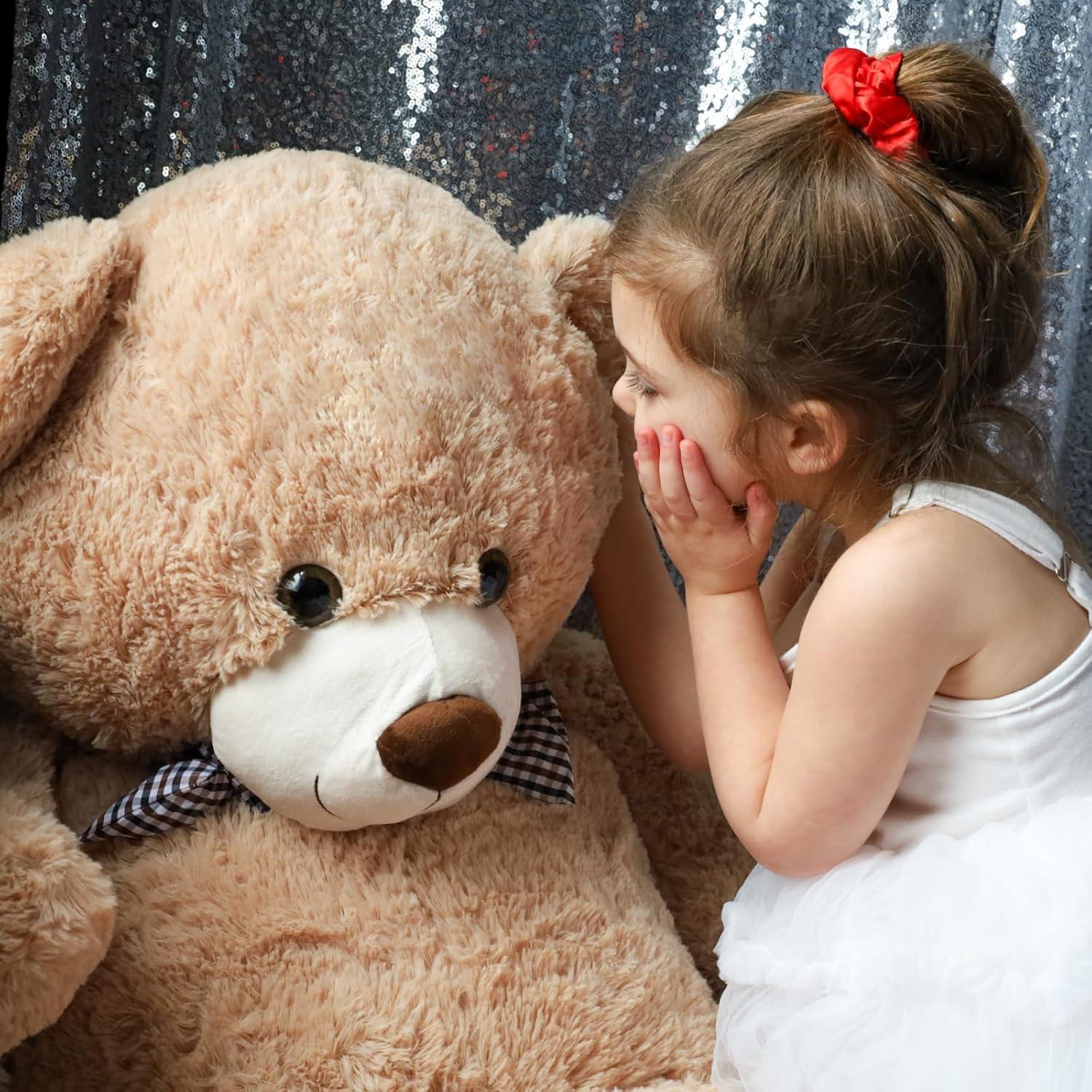 Giant Teddy Bear Plush Stuffed Animals for Girlfriend or Kids 47 Inch, (Light Brown)