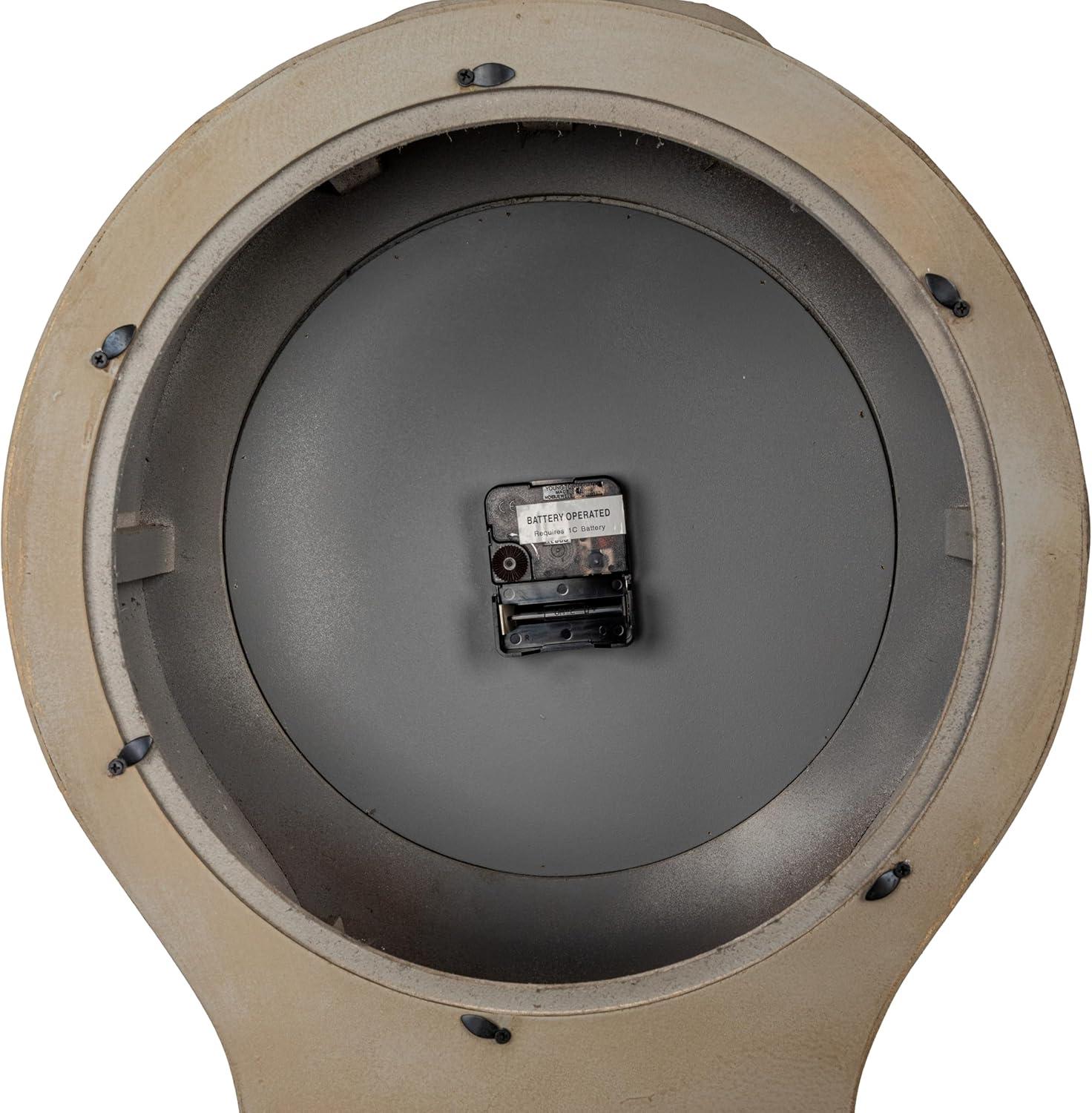 Distressed Gray Wood Grandfather Style Wall Clock