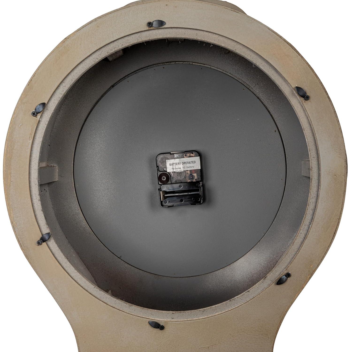 Distressed Gray Wood Grandfather Style Wall Clock