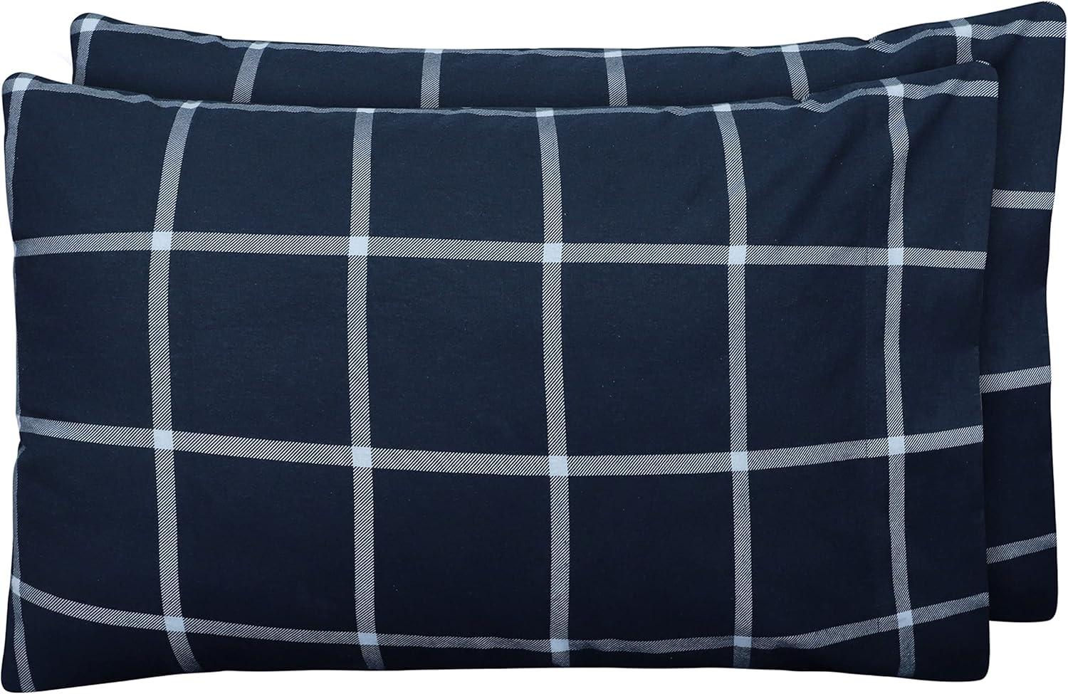 Queen Blue Cotton Flannel Deep Pocket Sheet Set