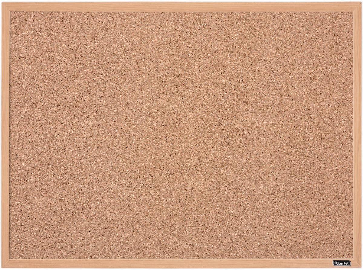 Quartet Cork Bulletin Board, 17" x 23", Oak Finish Frame (35-380342Q)