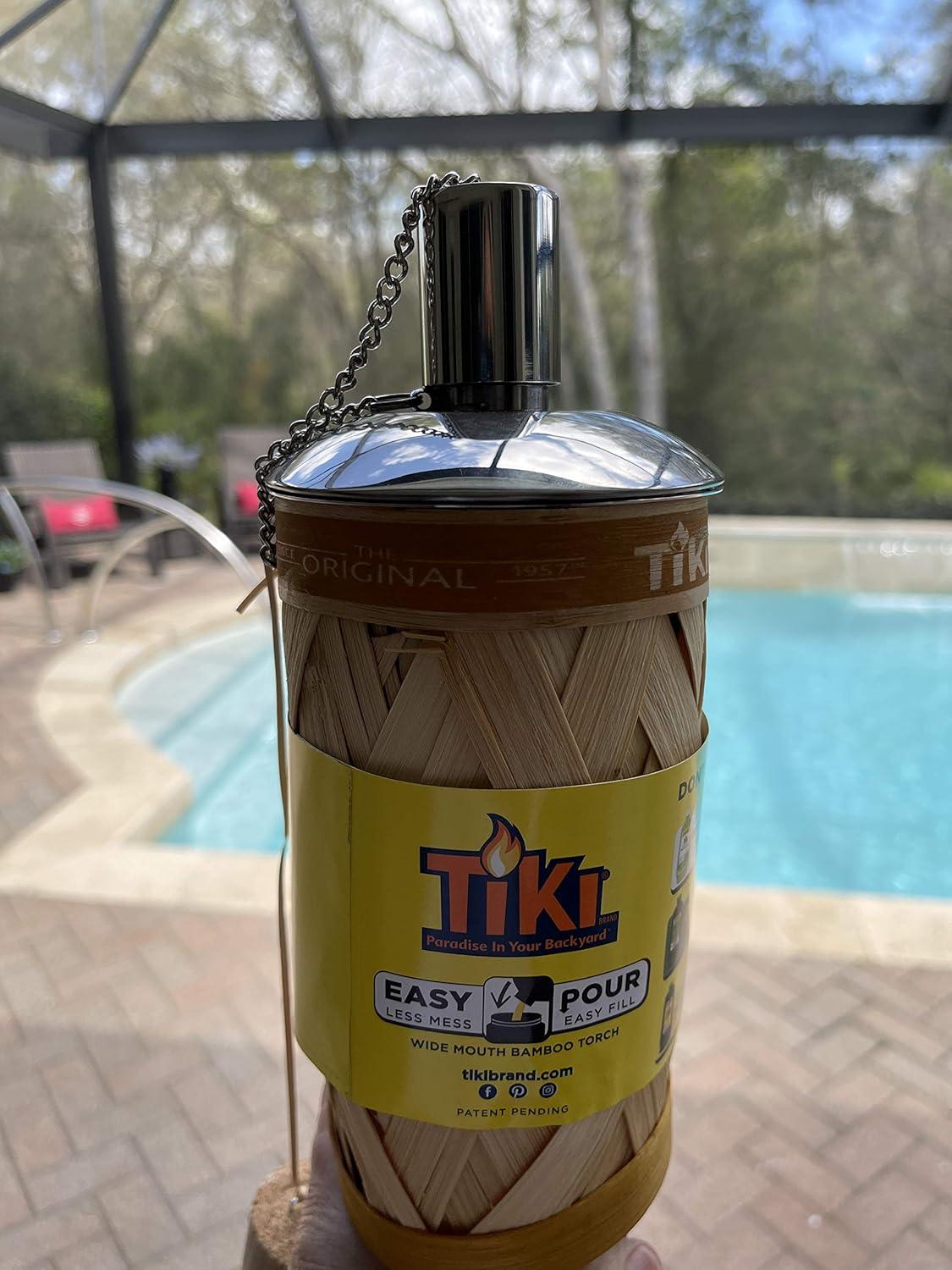 Firefly 2-5/8" Stainless Steel Tiki Torch Replacement Canister w/ Wick & Snuffer | 5-3/8" | Oil Lamp