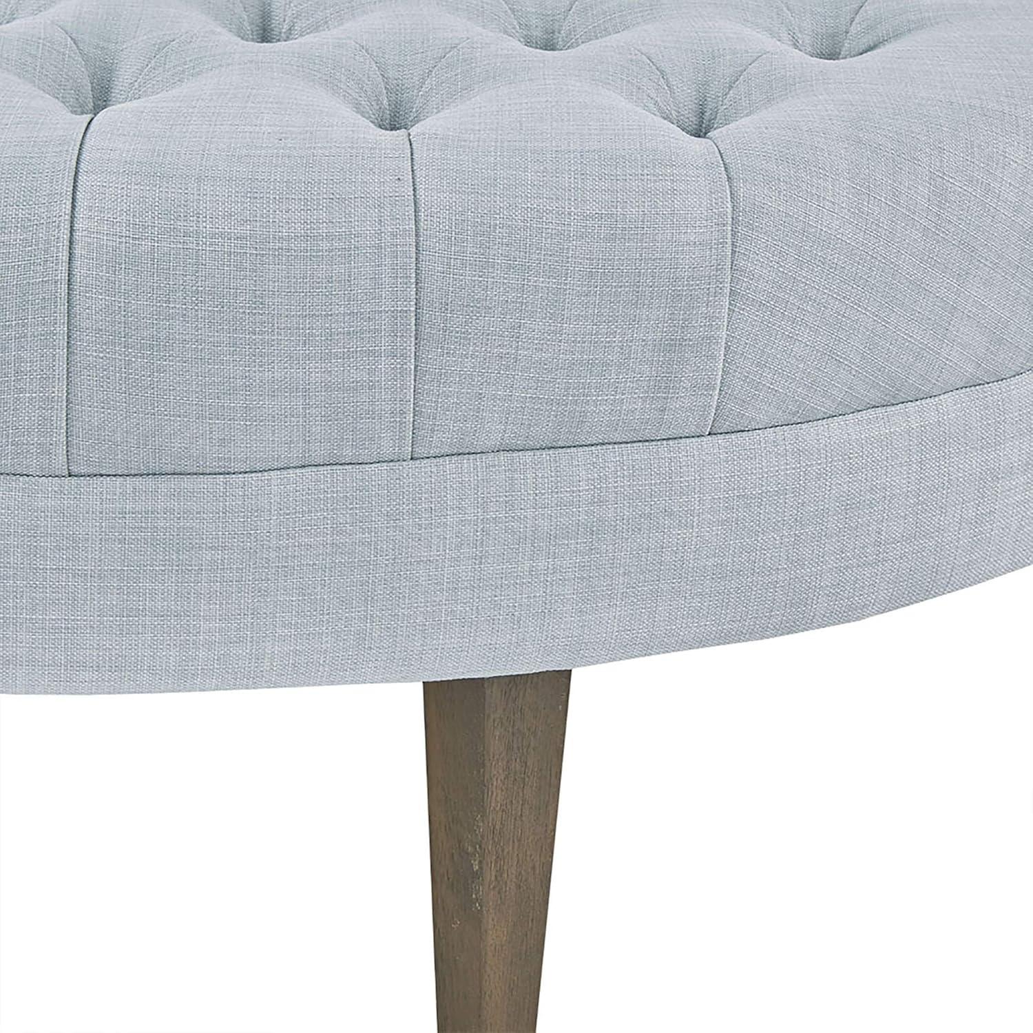 Madison Park Mathew Surfboard Tufted Ottoman Dusty Blue: Polyester Upholstery, Plywood Frame