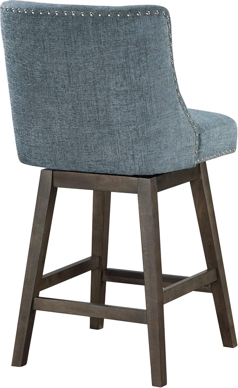 Granville Swivel Upholstered Counter Stool with Solid Wood Frame
