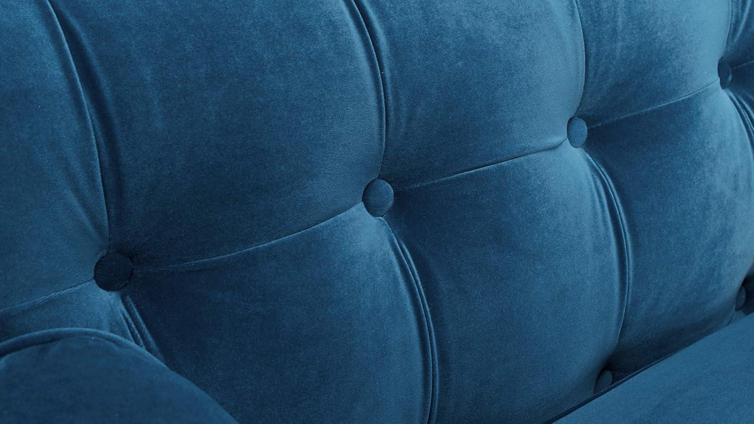 Jack 84" Tufted Tuxedo Sofa Double Cushion Satin Teal