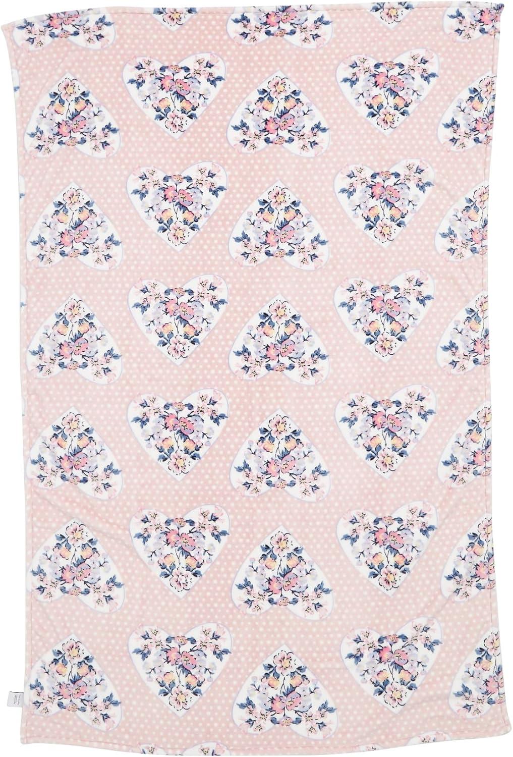 Vera Bradley Women's Fleece Plush Throw Blanket Mon Amour Soft Blush