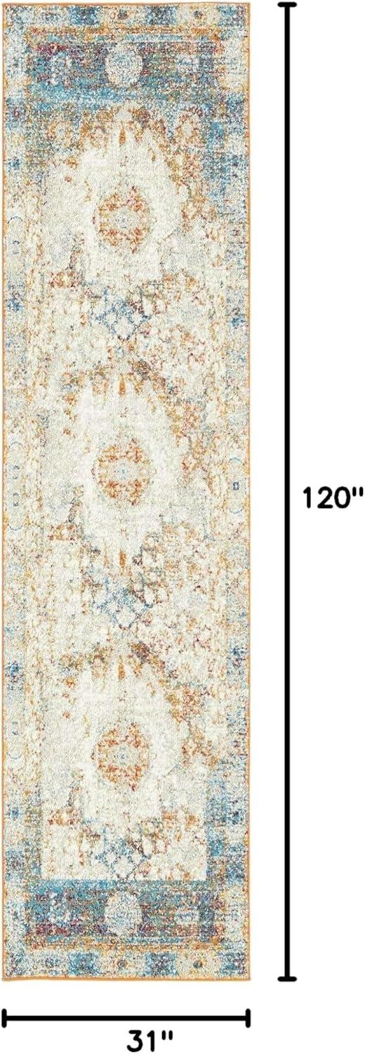 Venice Collection Luxe Beige Abstract Runner Rug 2'7" x 10'