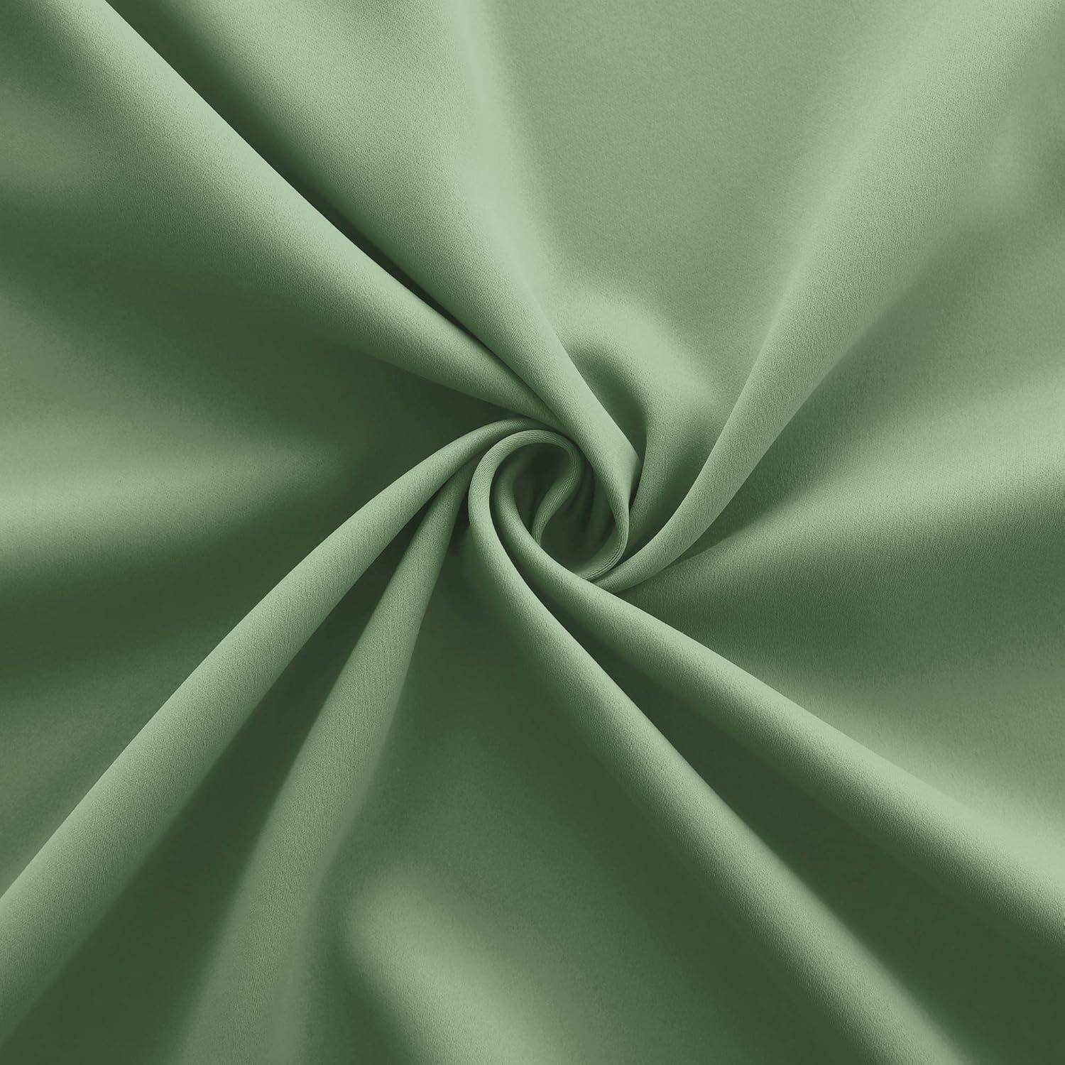 2 Pcs 84 Inch Heavy Insulated Blackout Curtain Panels Sage Green