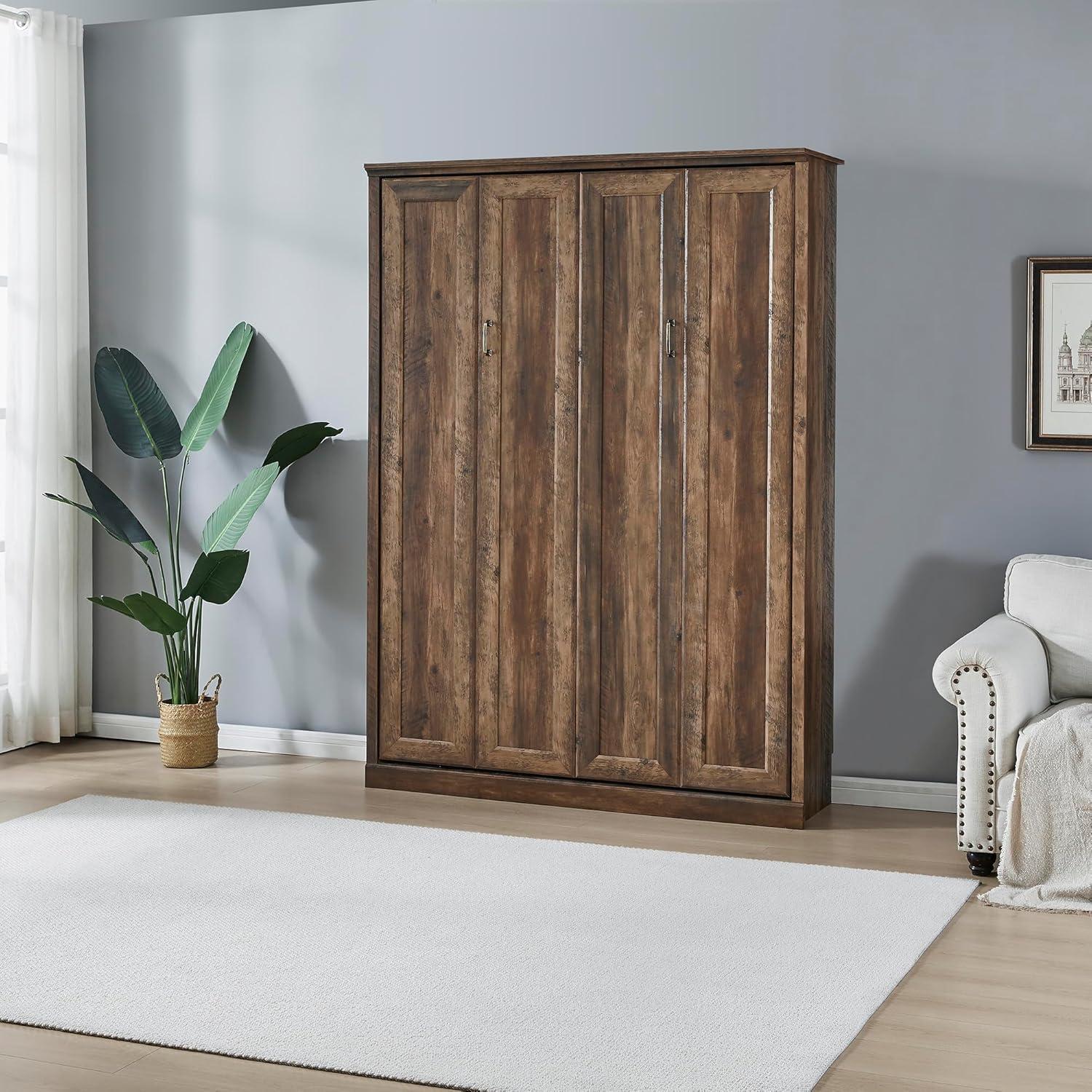 GROUPES Half Self-Close And Open Murphy Bed Cabinet Space-Saving Bed  Perfect For Guest Room, For Bed Room, Guest Room, Home Office