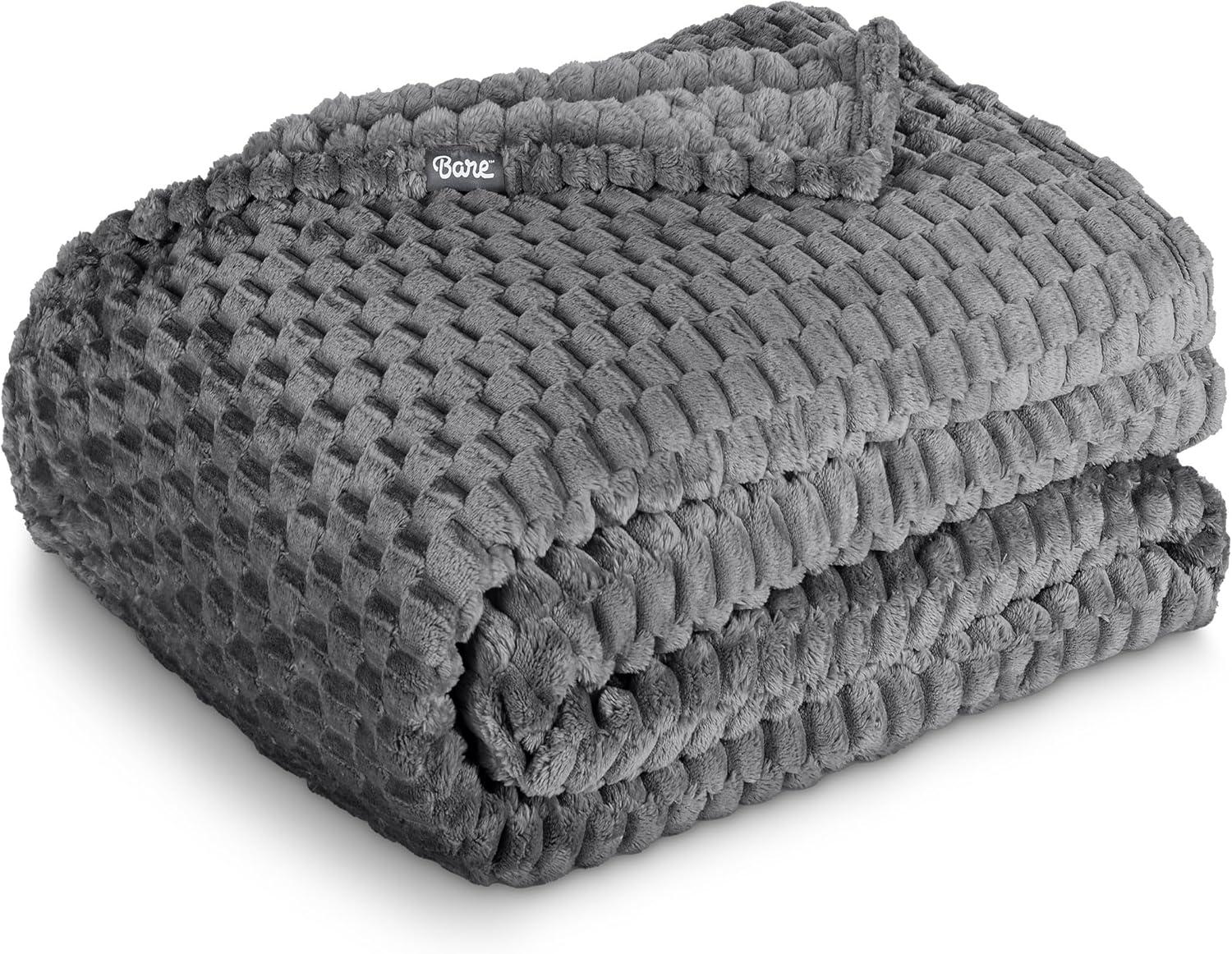 Bare Home Plush Textured Microplush Fleece Blanket | Wayfair