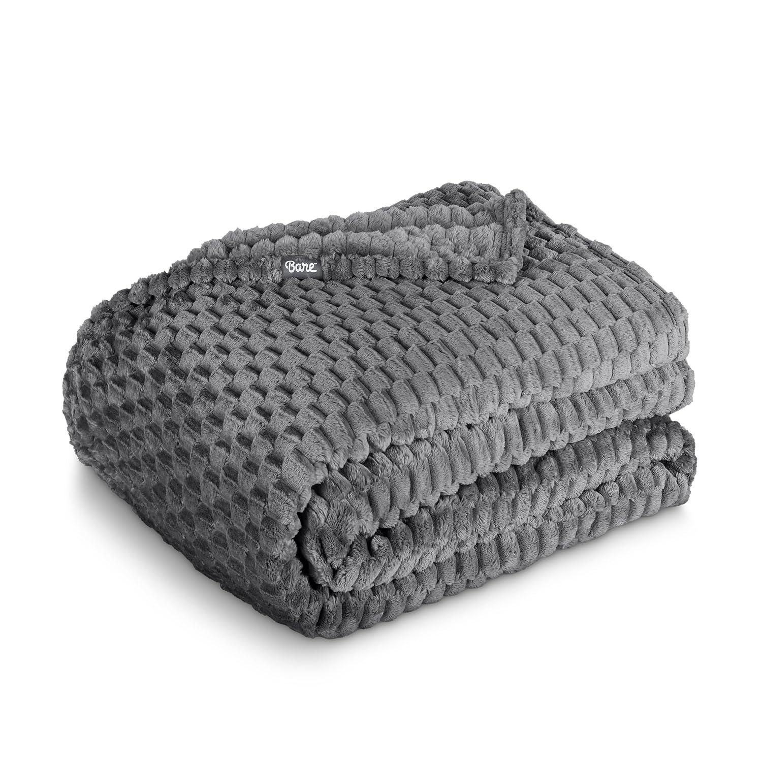 Bare Home Plush Textured Microplush Fleece Blanket | Wayfair