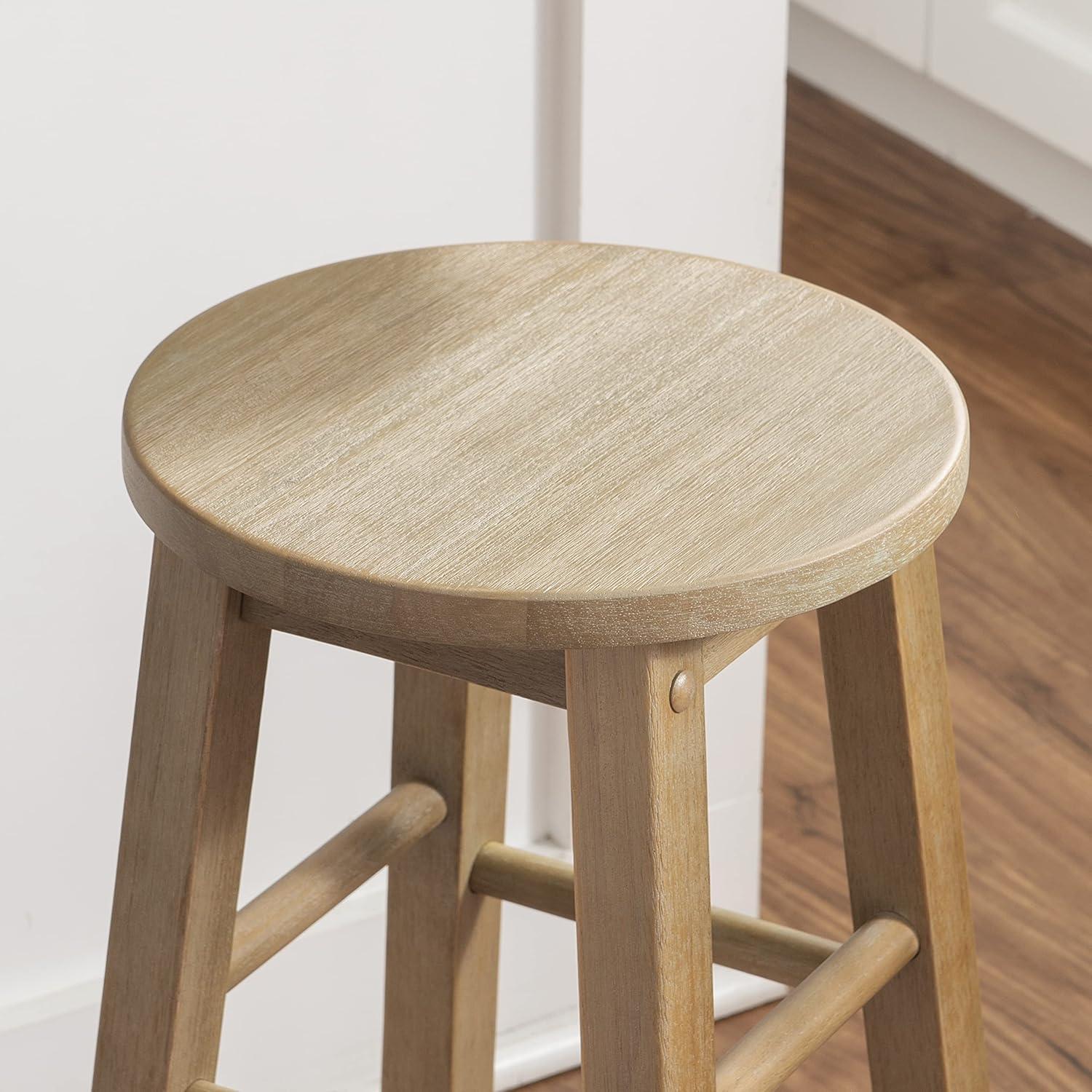 Drevy Zeke Grey Wash 24" Counter Stool with Round Seat