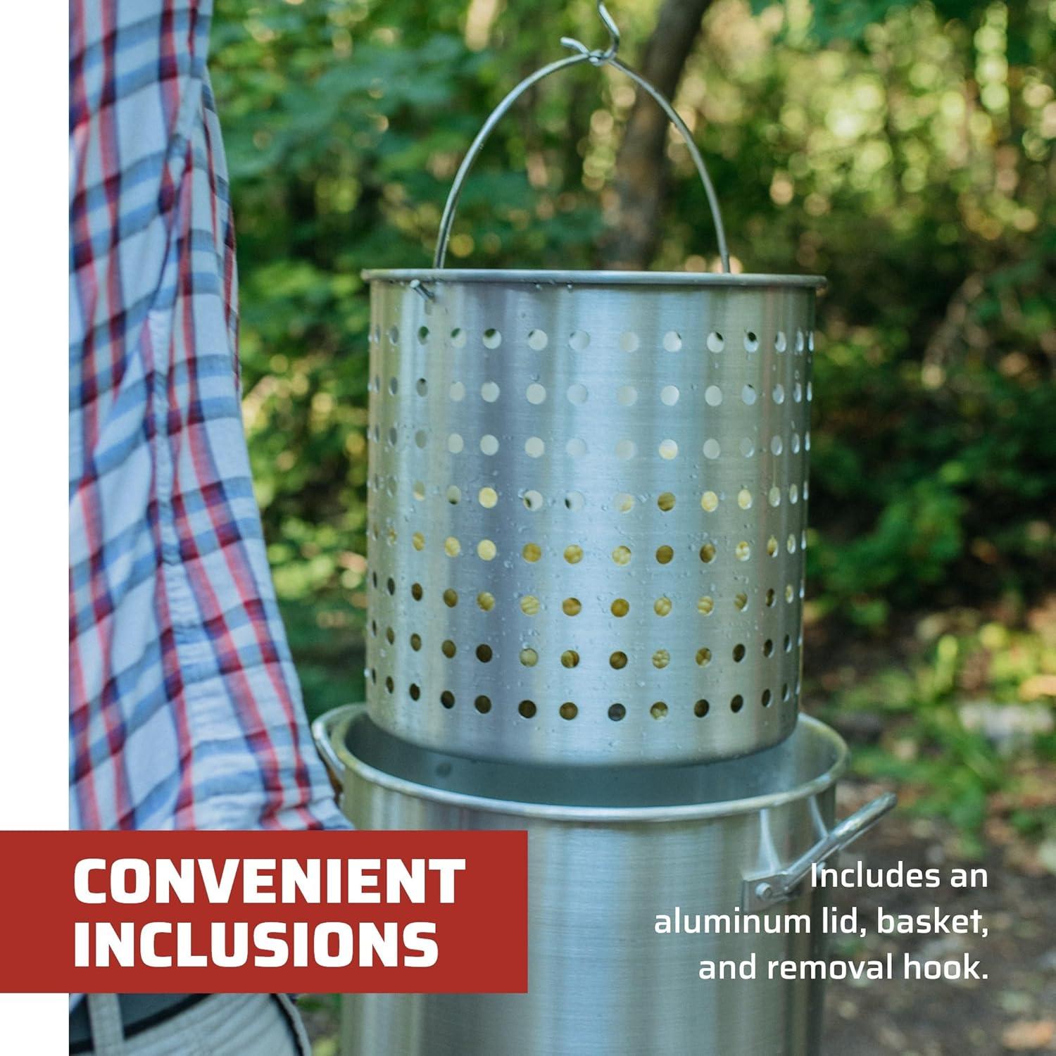 32 Quart Aluminum Pot & Basket