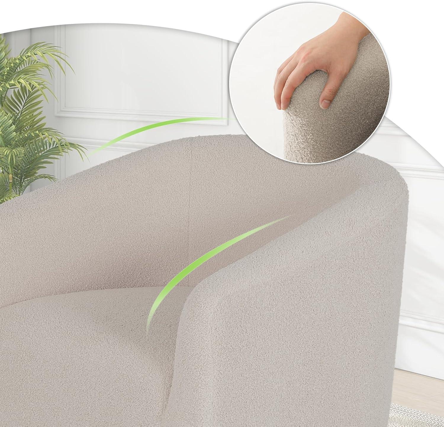 Latitude Run® Hasting Upholstered Barrel Shaped Accent Chair Stylish Home Office Sofa Chair with comfy Seat and Backrest Perfect for Living Room Bedroom