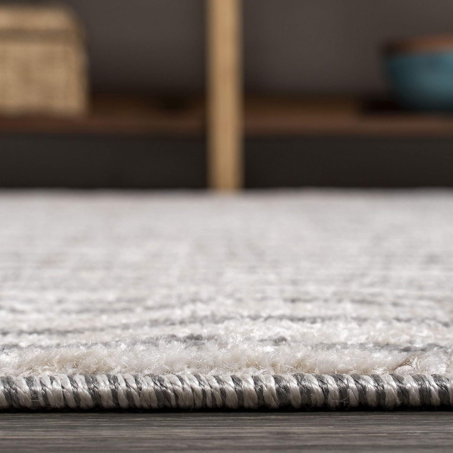 3'x5' Skoura Modern Bold Stripe Area Rug, Beige/Dark Gray - JONATHAN Y