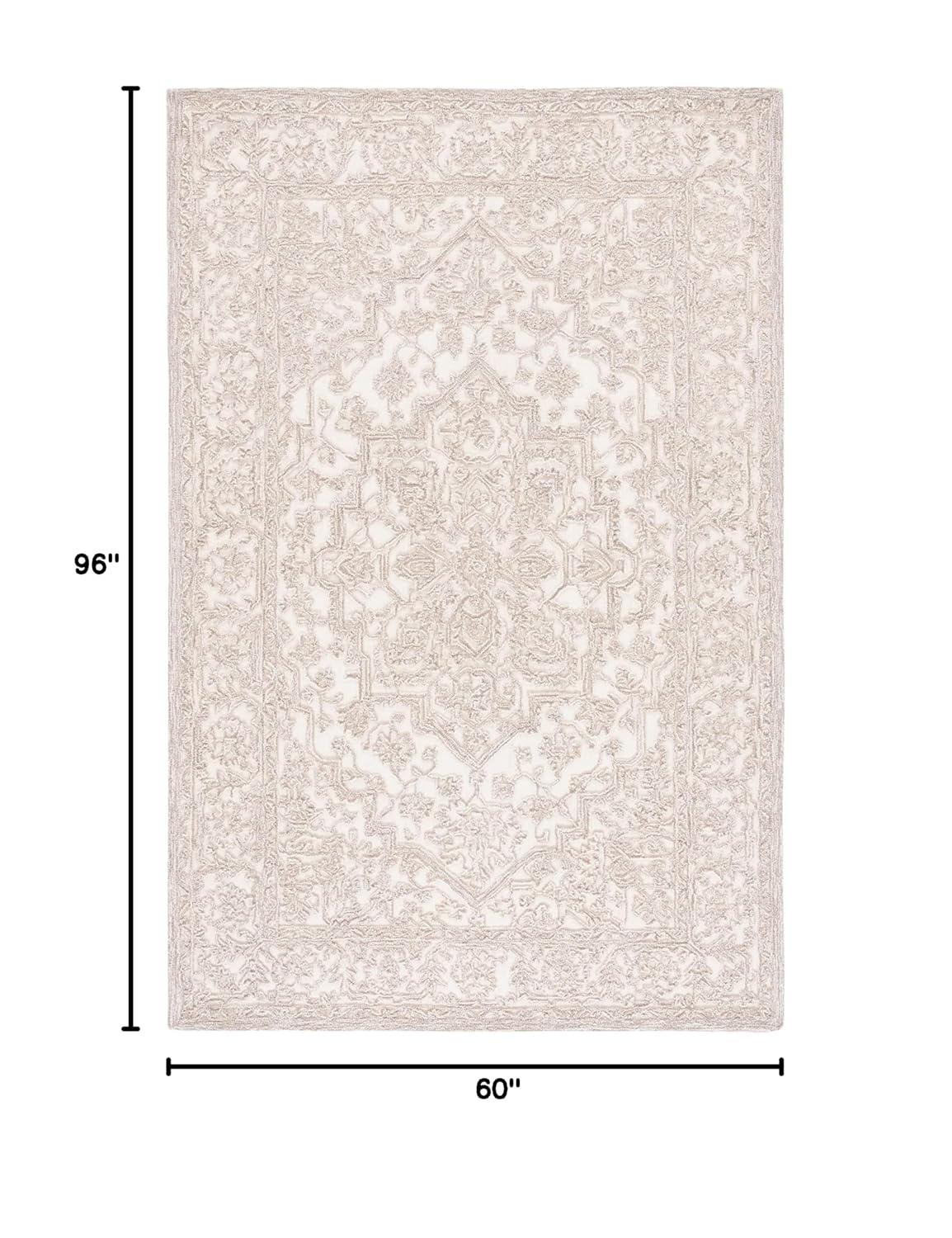 Trace TRC302 Hand Tufted Area Rug - Ivory/Natural - 5'x8' - Safavieh.