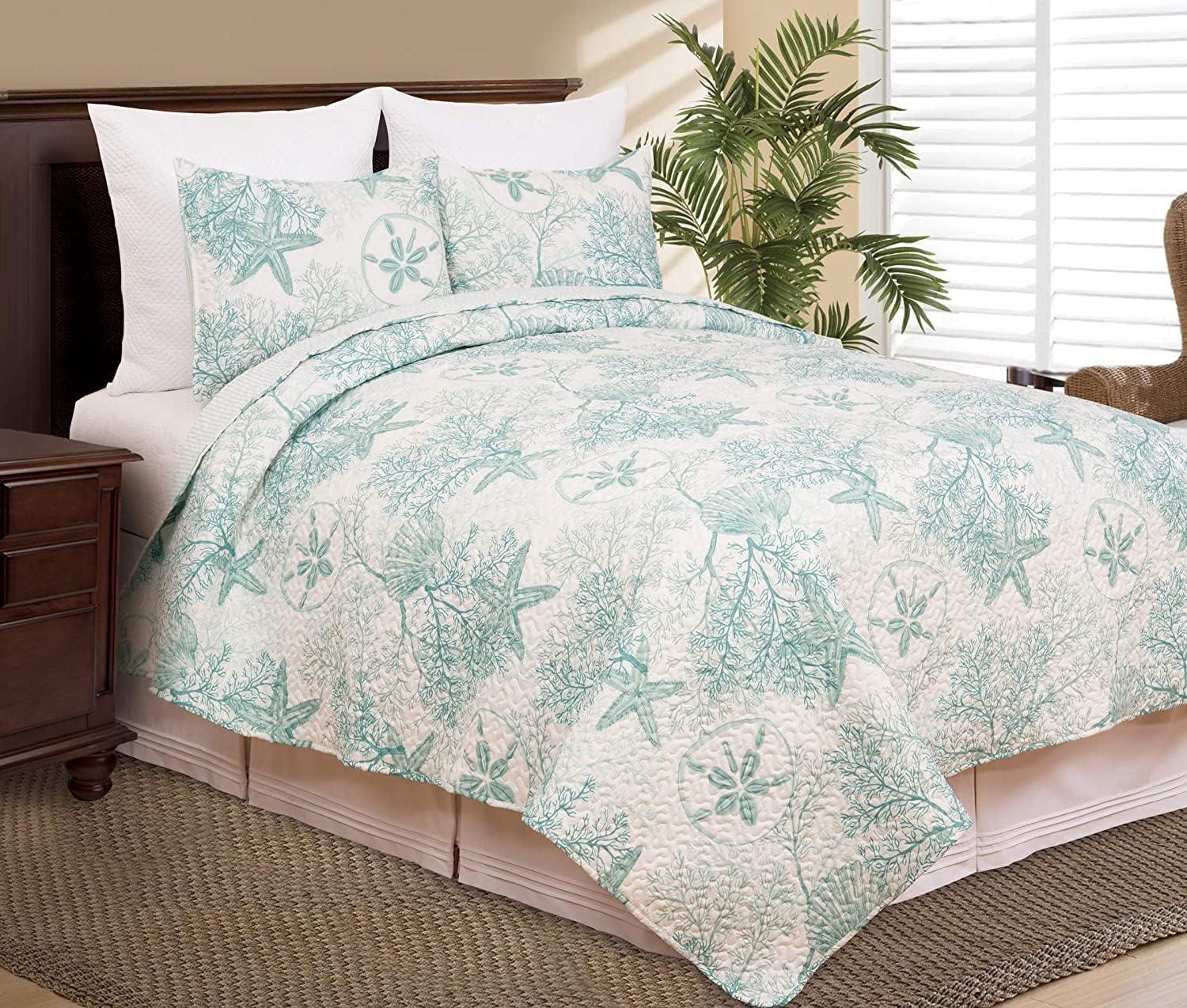 C&F Home Ocean Treasures Coastal Beach Theme Sea Life Full/Queen 3 Piece Quilt Set
