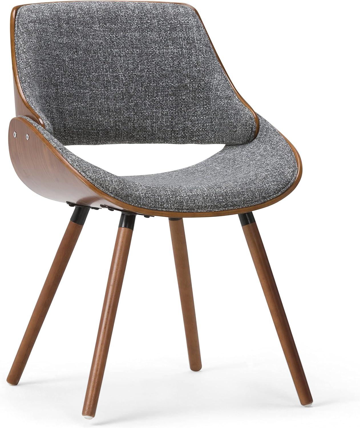 Gray Linen Upholstered Birch Wood Side Chair