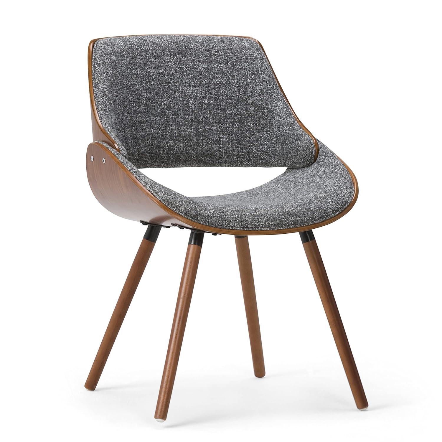 Simpli Home Malden Upholstered Dining Chair with Ergonomic Solid Wood Frame and Mid-Century Modern Style