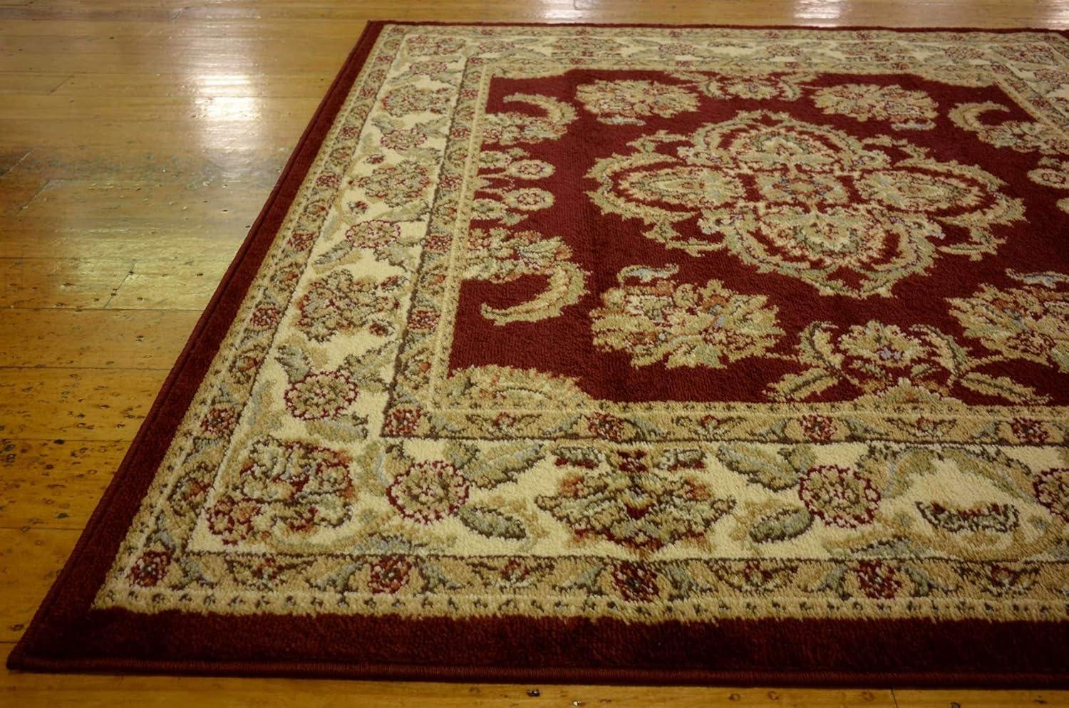 Unique Loom Voyage Collection Area Rug - Reddington (4' 1" Square Red/Cream)