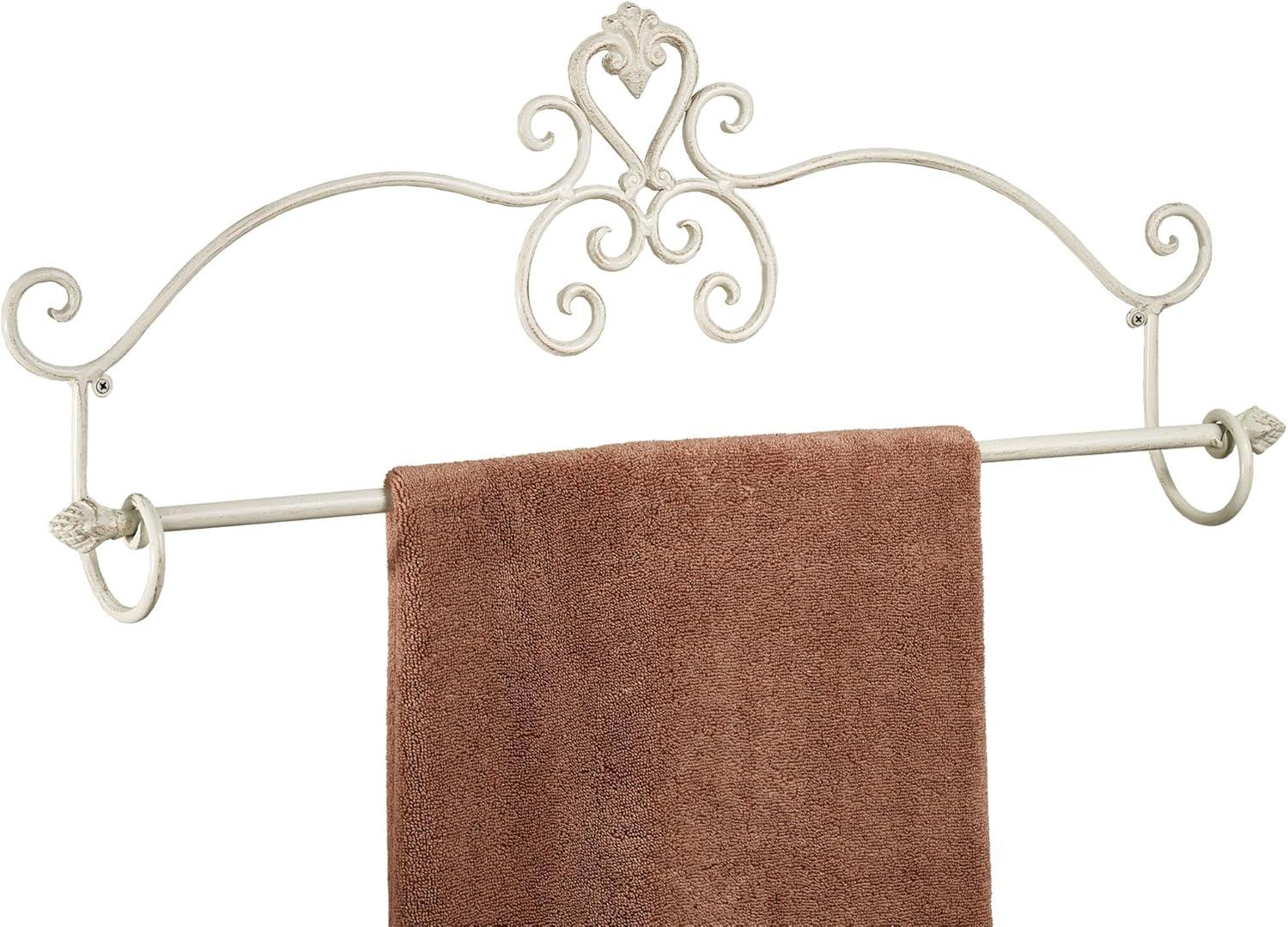 Graceful Aldabella Scroll Wall Mount Towel Bar Creamy Gold 30"