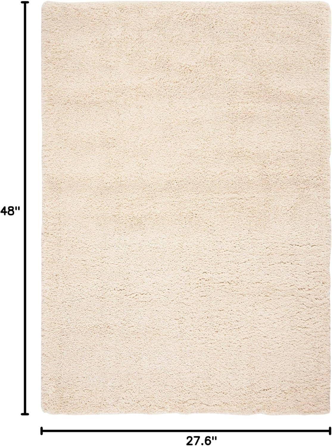 SAFAVIEH Fontana Jamie Solid Plush Shag Area Rug, Cream, 2'3" x 4'