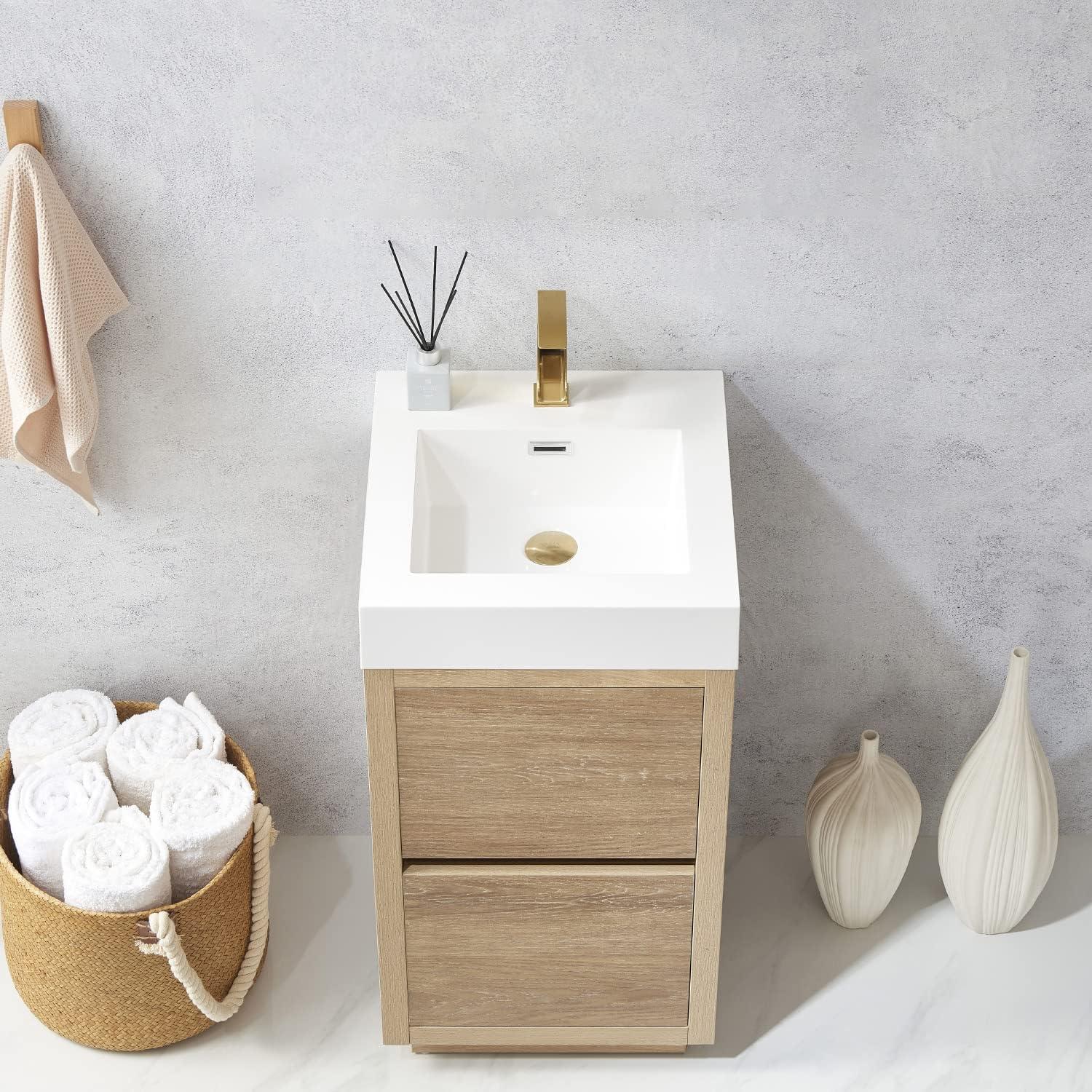 17.7'' Single Bathroom Vanity with Composite Top