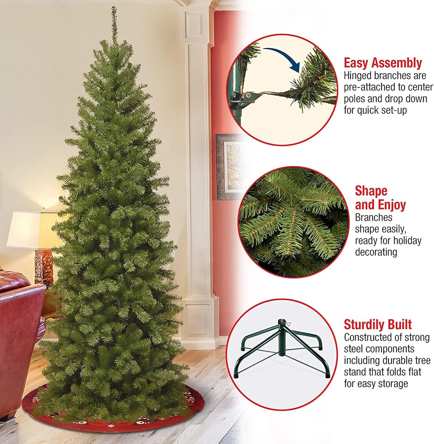 6.5' Pencil Slim North Valley Spruce Artificial Christmas Tree - National Tree Company