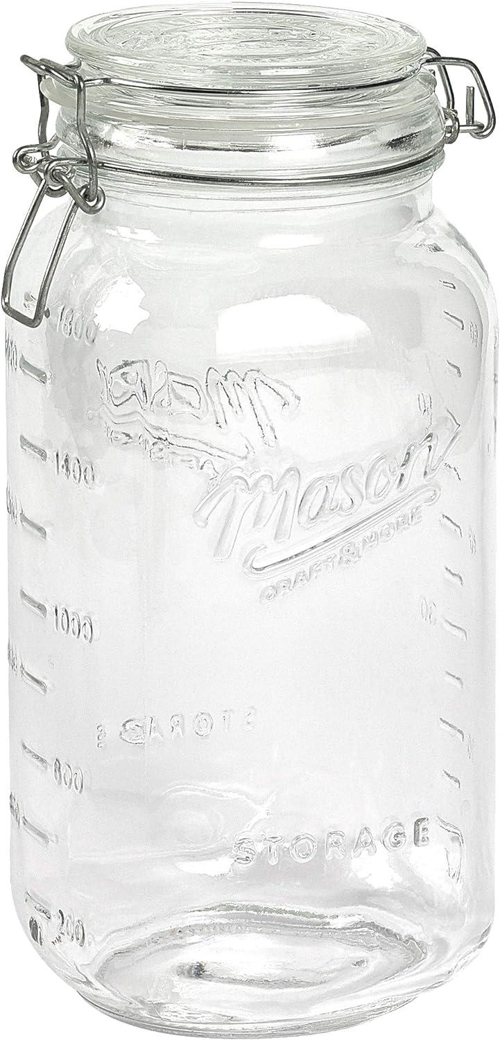 Mason Craft & More 101oz (3Liter) Extra Large Clear Glass Clamp Jar