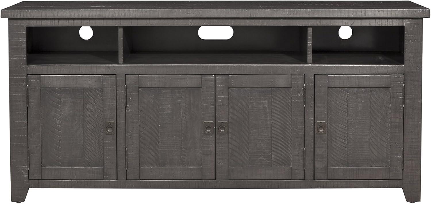 Rustic Grey Solid Pine West Mill 65" TV Stand with Cabinet