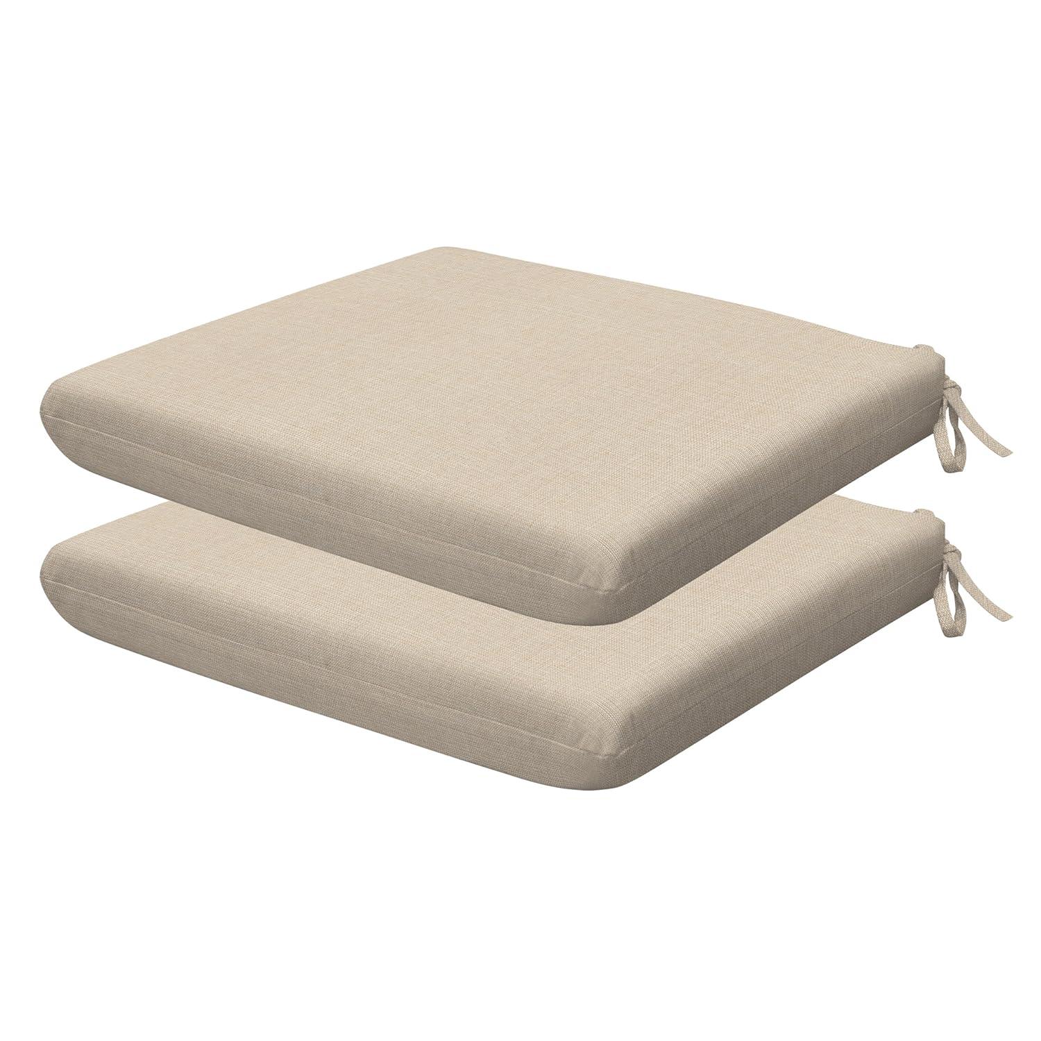 Honeycomb 18"W x 17.5"D Textured Solid Almond Outdoor Universal Seat Cushion