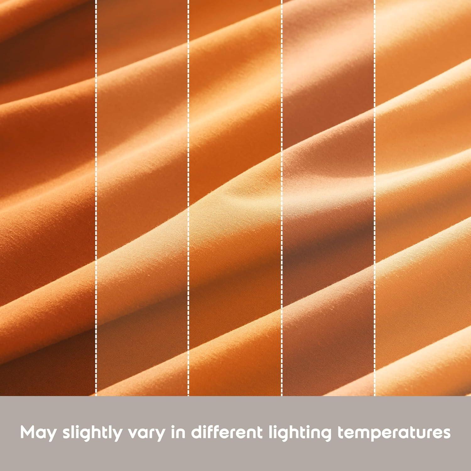 Nestl 4 Piece Queen Bed Sheet Set, Deep Pocket Extra Soft Microfiber Queen Sheets - Apricot Light Orange
