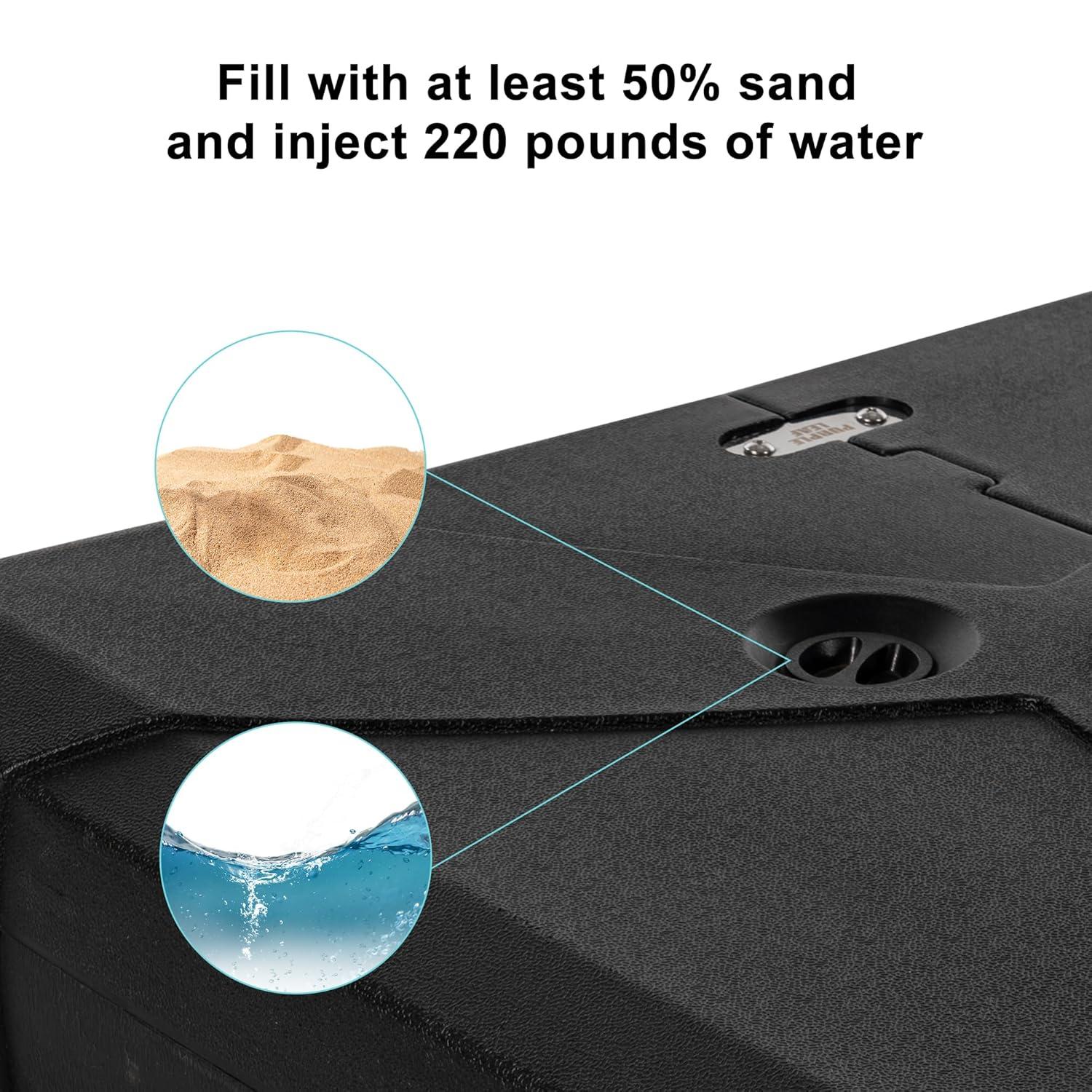 PURPLE LEAF 12-ft Aluminum Black Crank Cantilever Patio Umbrella with Lights