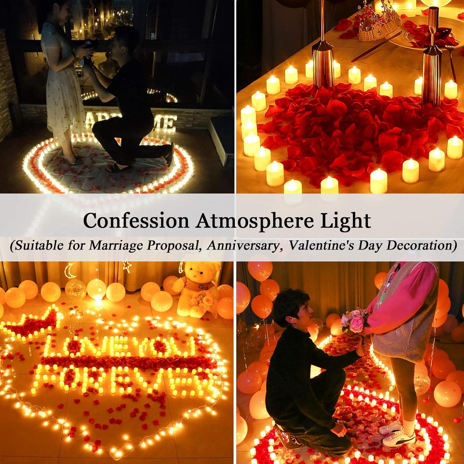 Beautynvta Clearance 24 Pack Flameless LED Candles, Battery Operated LED Tea Lights, Fake Tealights Candles, Electric Candles for Table Holiday Decor, Yellow Light, White