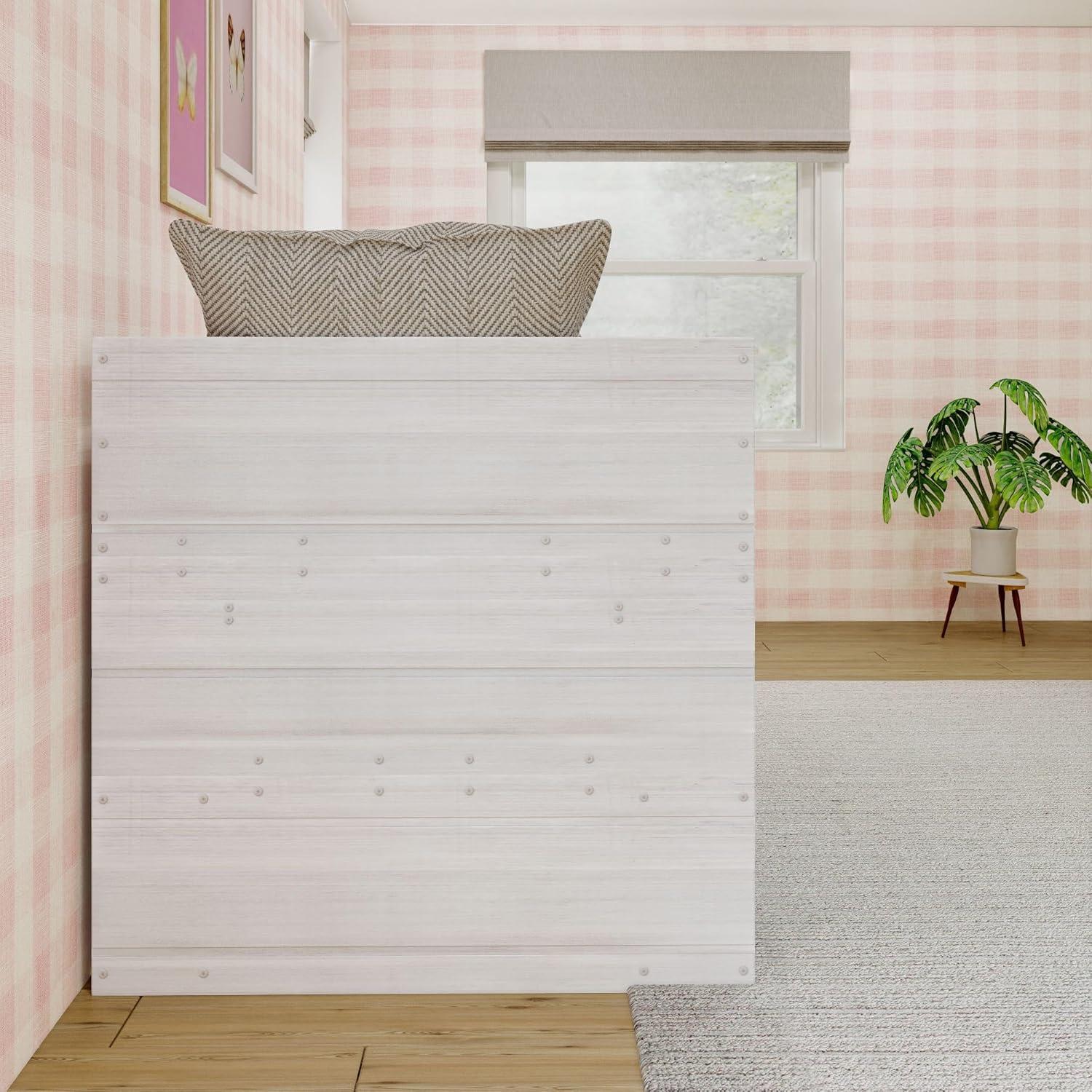 Max & Lily Solid Wood Modern Farmhouse Low Loft Bed, Twin Bed Frame for Kids with 2 Bookcases