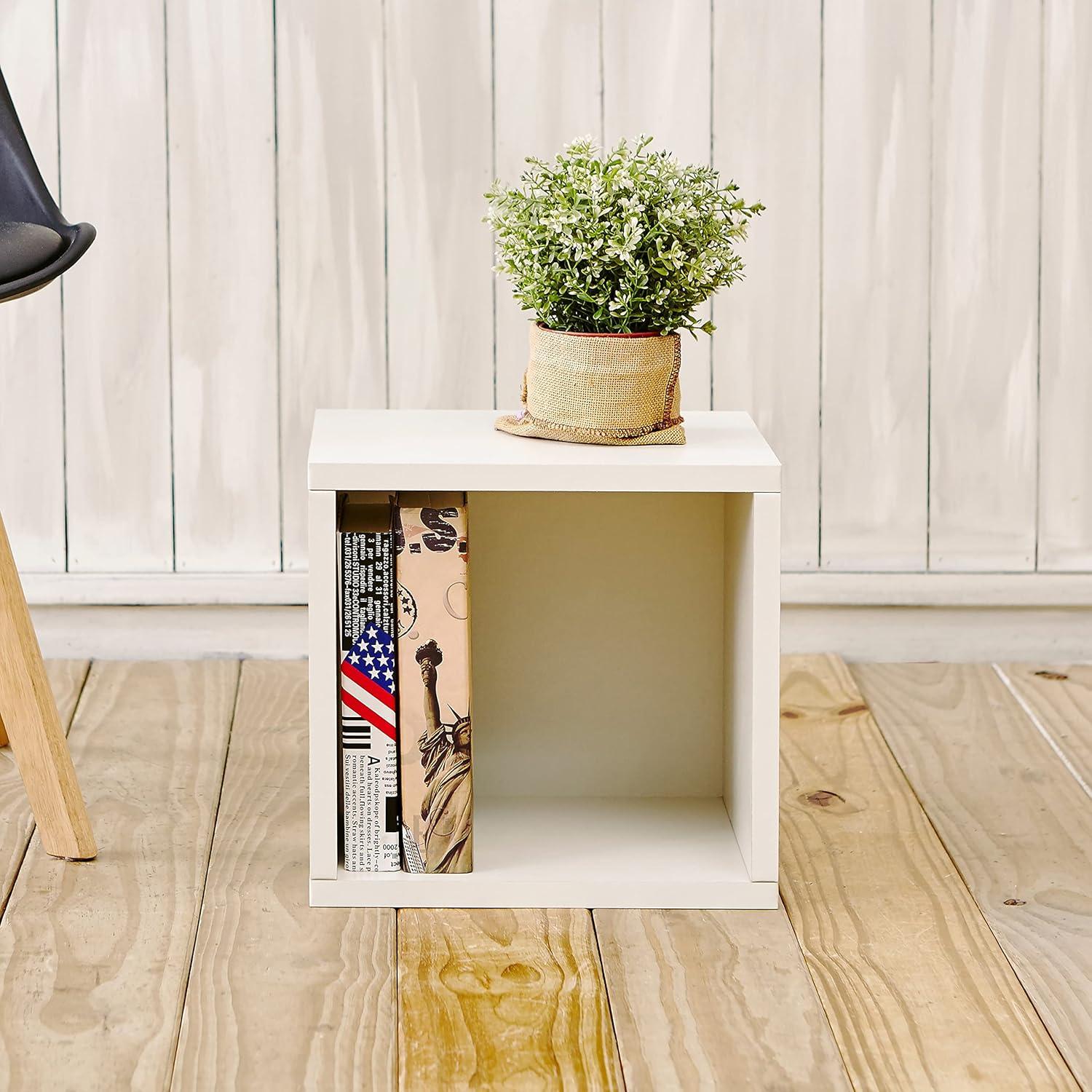 Way Basics Eco Stackable Storage Cube and Cubby Organizer, White